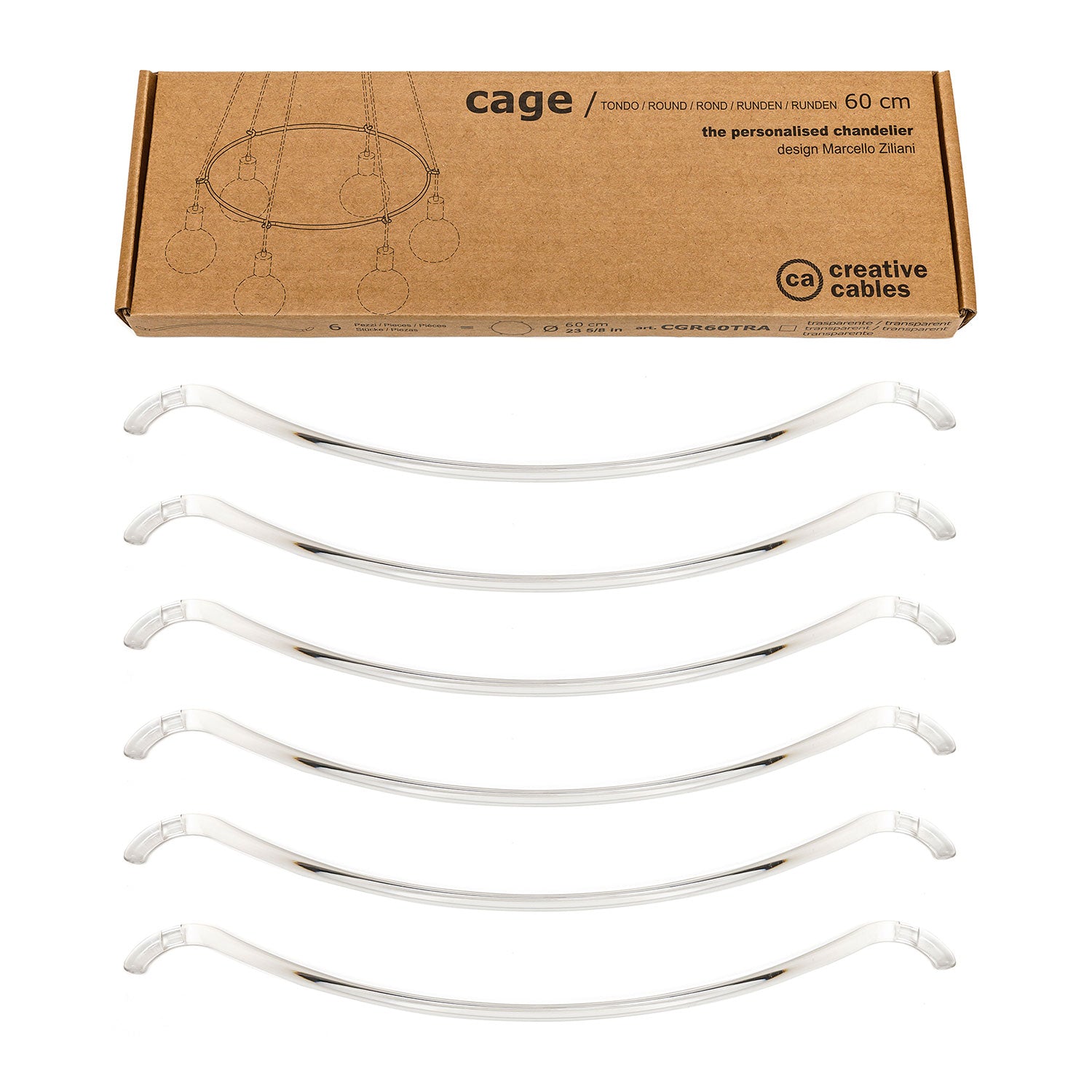 Cage Cerchio - Struttura per lampadari - Trasparente
