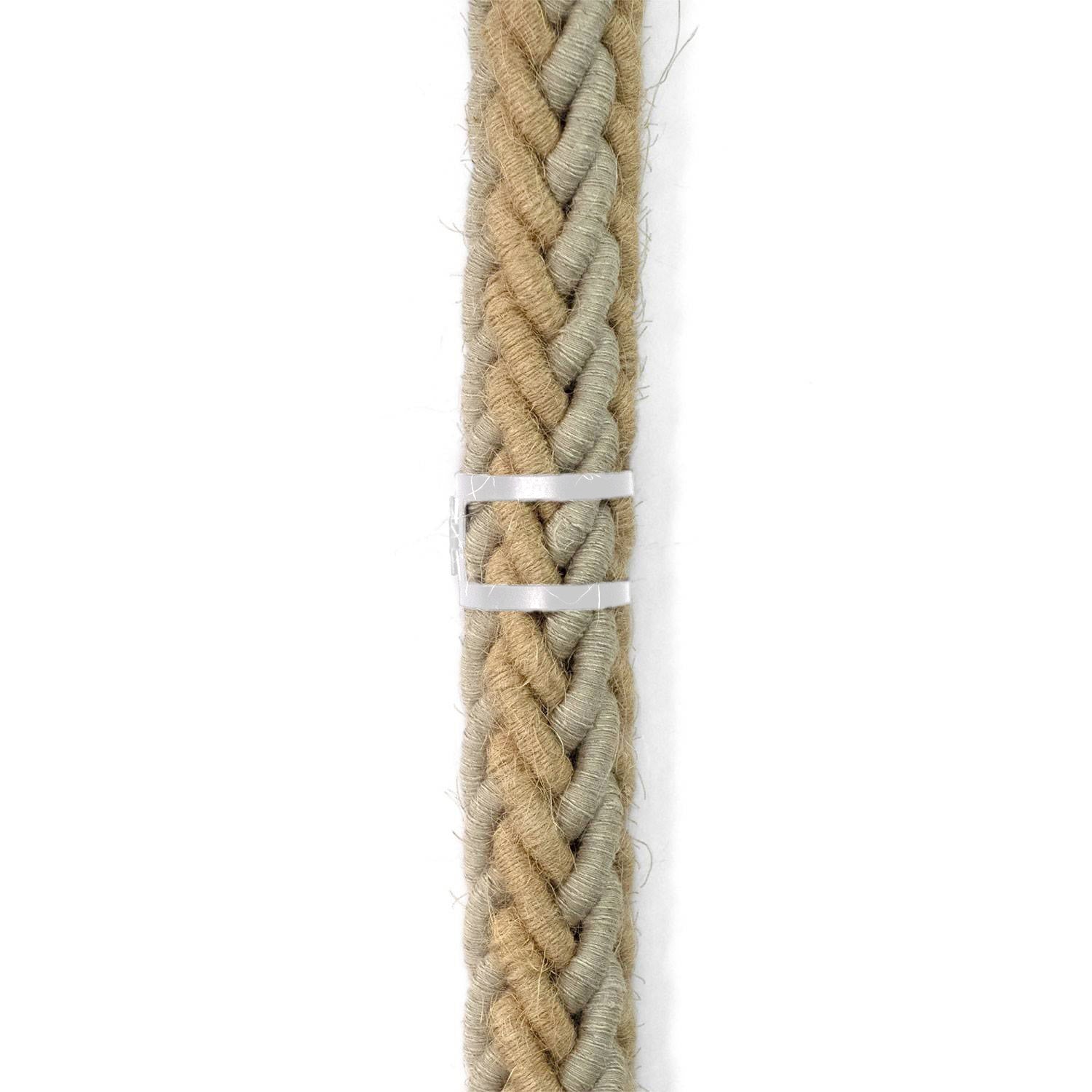 Clip fascetta passacavo in metallo per cordone 30 mm diametro - Bianco