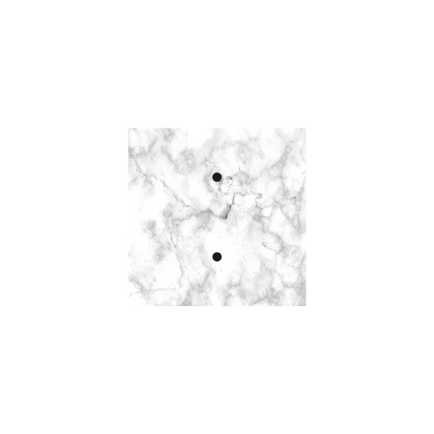 Rosone Rose-One quadrato, 200 mm con 2 fori e 4 fori laterali - Marmo Carrara