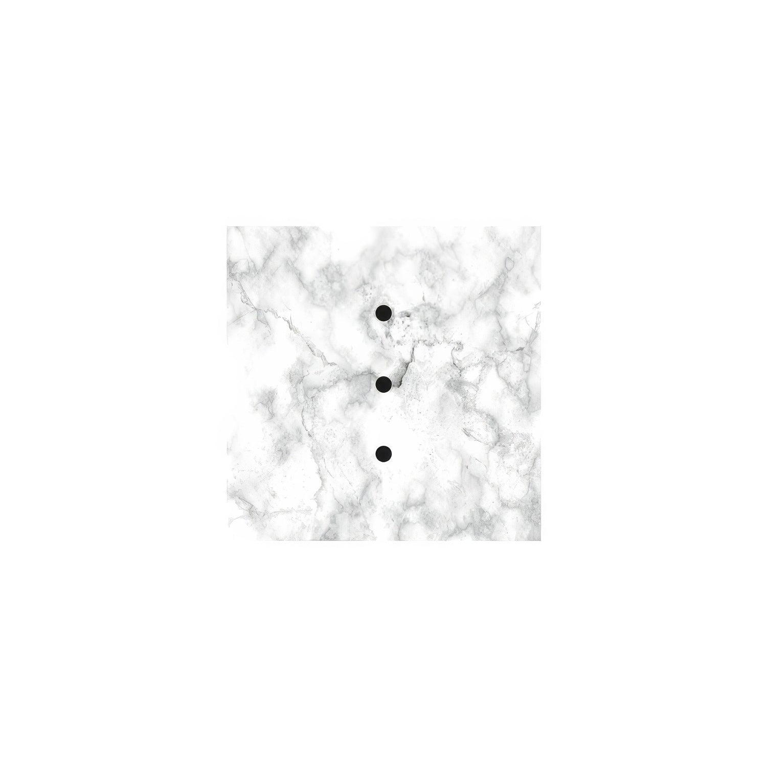 Rosone Rose-One quadrato, 200 mm con 3 fori in linea e 4 fori laterali - Marmo Carrara