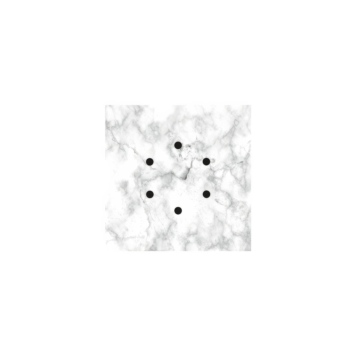 Rosone Rose-One quadrato, 200 mm con 6 fori e 4 fori laterali - Marmo Carrara