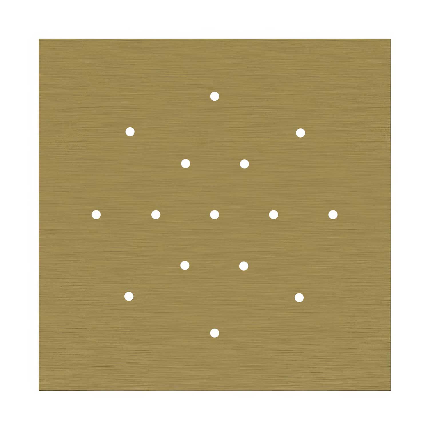 Rosone XXL Rose-One quadrato, 400 mm con 15 fori e 4 fori laterali - Dibond Ottone satinato