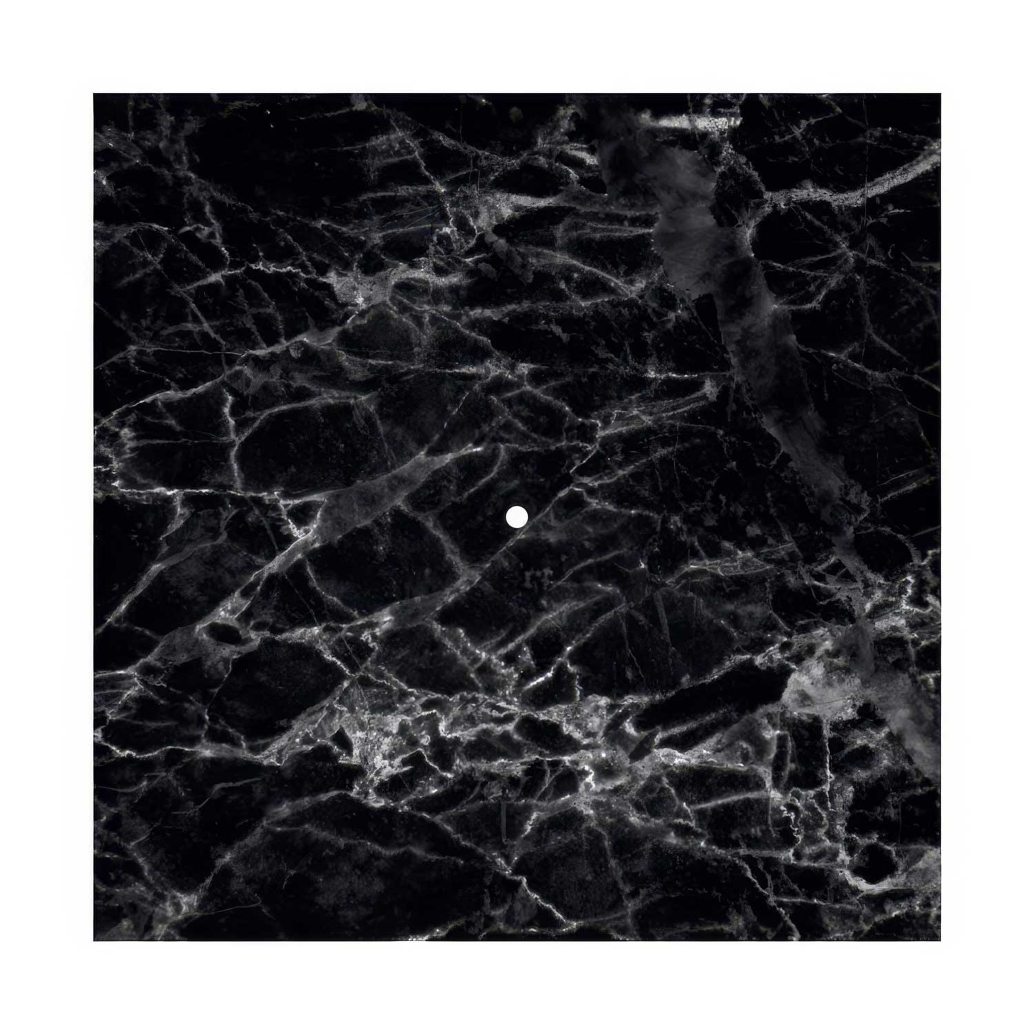 Rosone XXL Rose-One quadrato, 400 mm con 1 foro e 4 fori laterali - Marmo Marquina