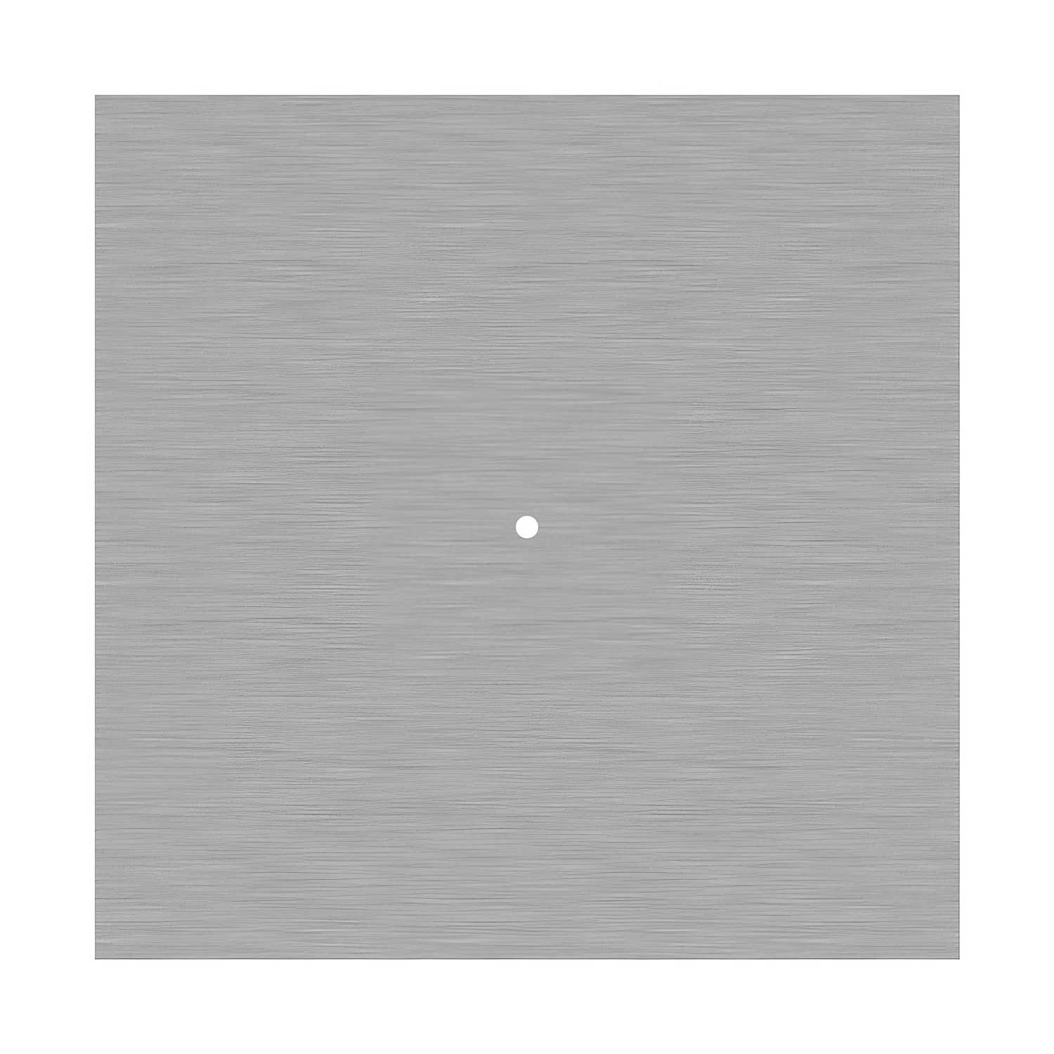 Rosone XXL Rose-One quadrato, 400 mm con 1 foro e 4 fori laterali - Dibond Acciaio satinato