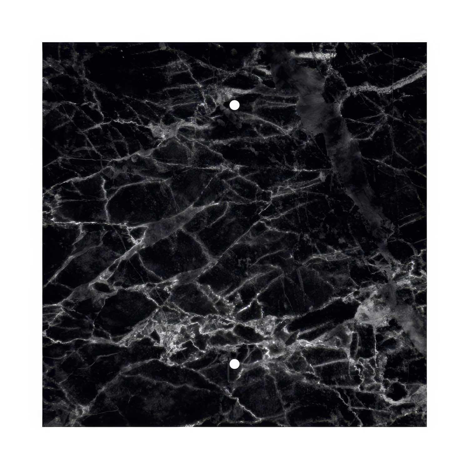 Rosone XXL Rose-One quadrato, 400 mm con 2 fori e 4 fori laterali - Marmo Marquina
