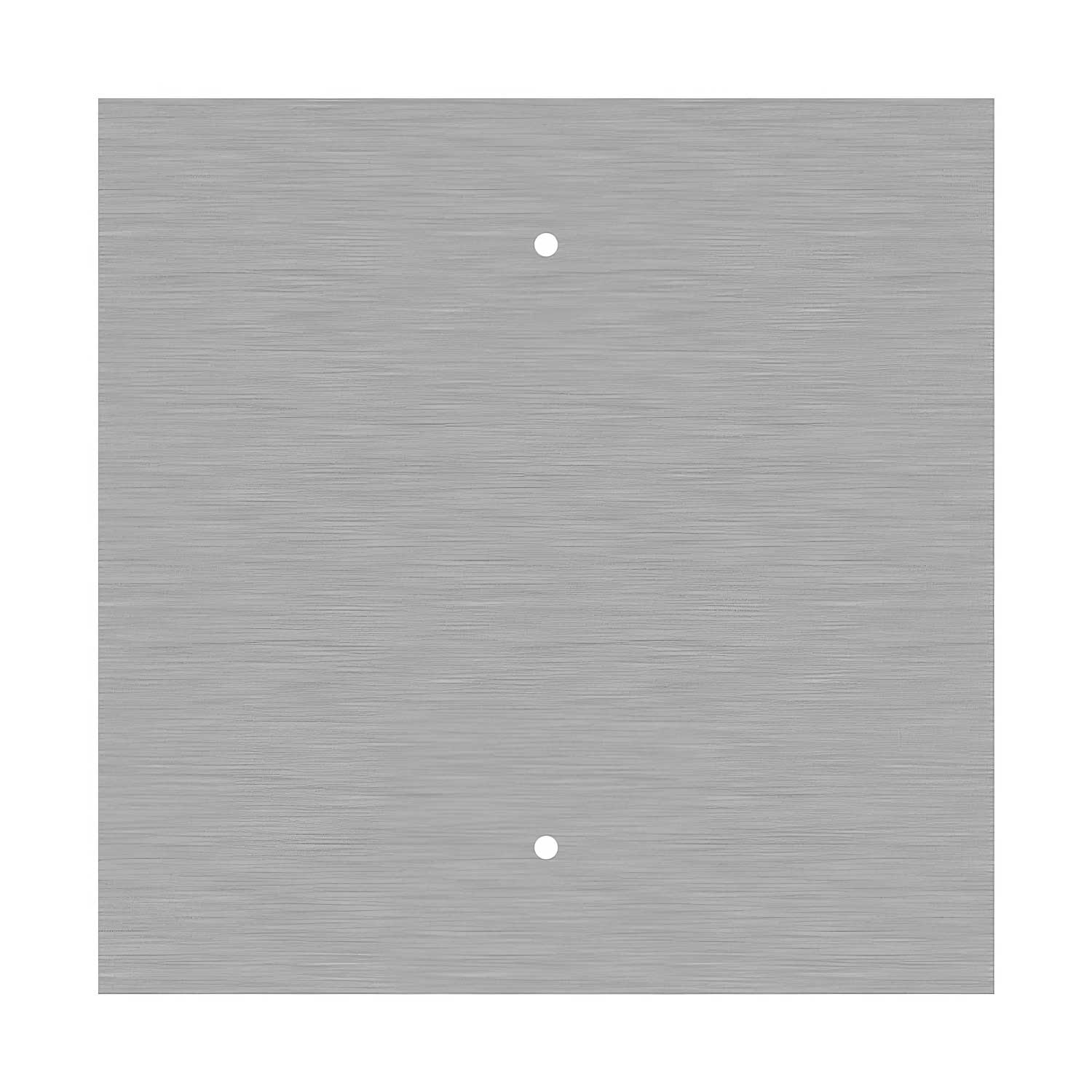 Rosone XXL Rose-One quadrato, 400 mm con 2 fori e 4 fori laterali - Dibond Acciaio satinato