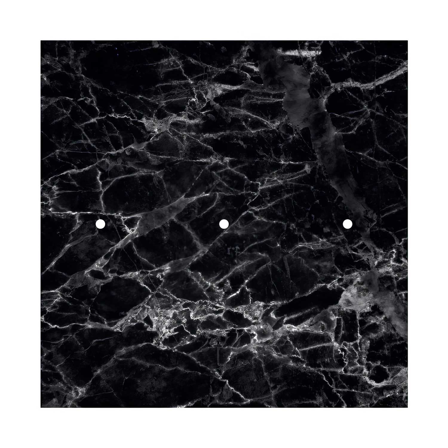 Rosone XXL Rose-One quadrato, 400 mm con 3 fori in linea e 4 fori laterali - Marmo Marquina