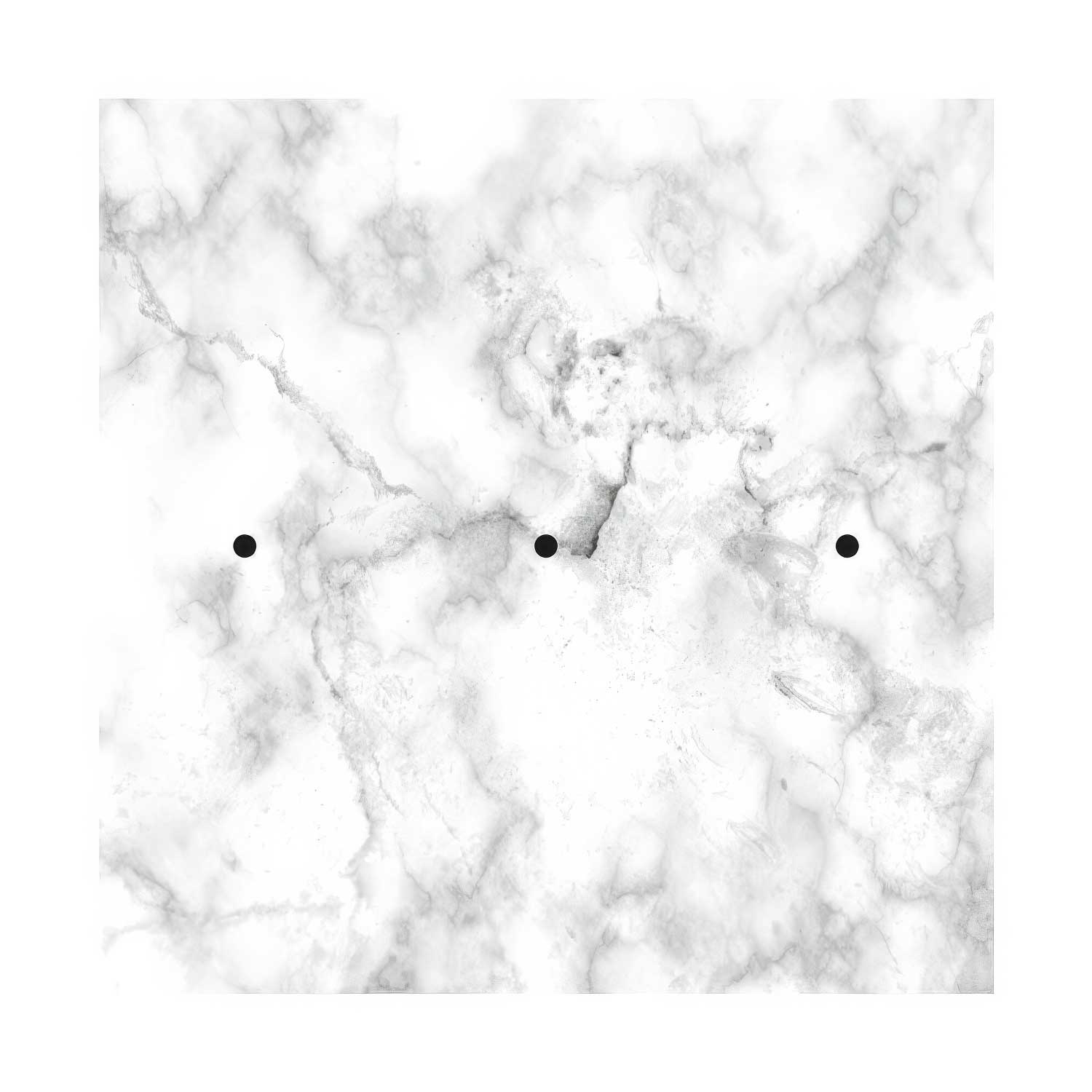 Rosone XXL Rose-One quadrato, 400 mm con 3 fori in linea e 4 fori laterali - Marmo Carrara