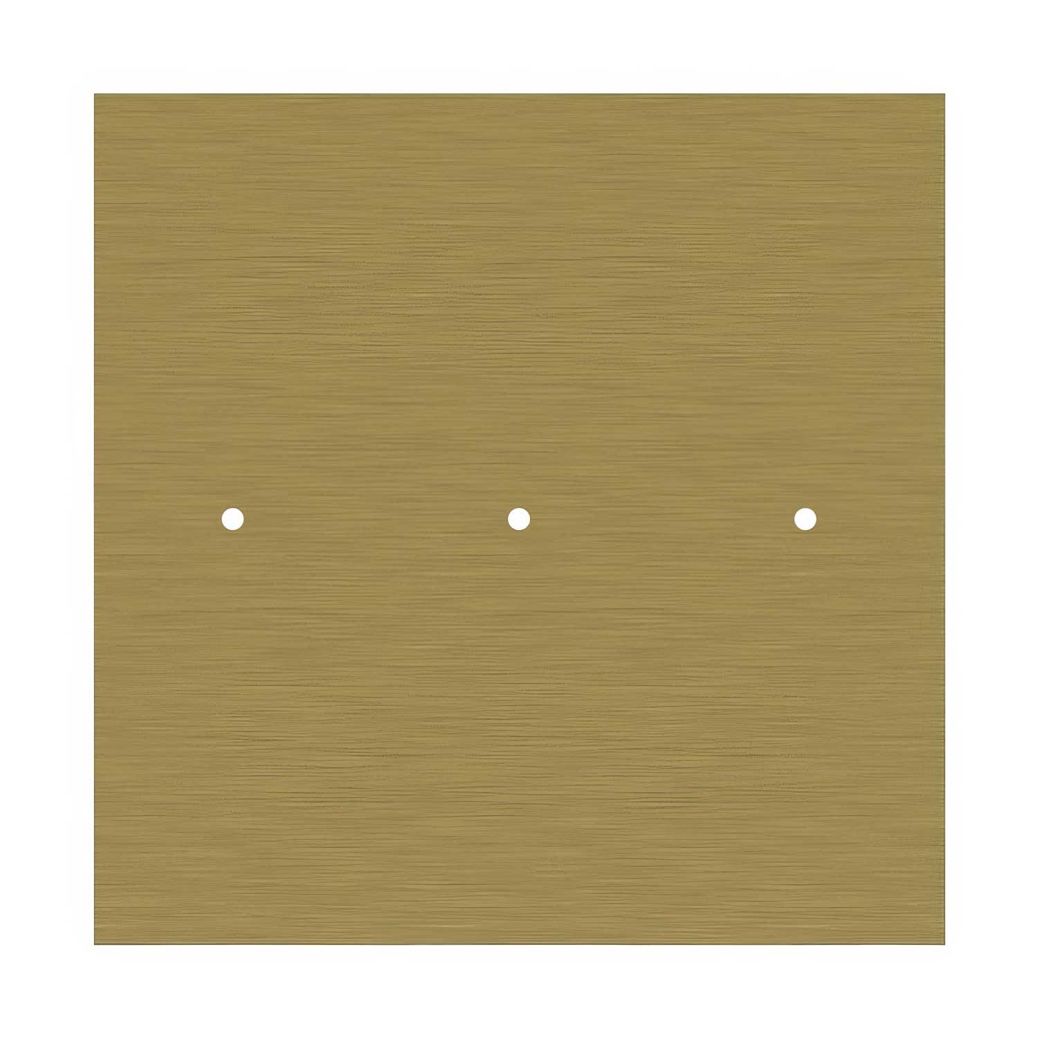 Rosone XXL Rose-One quadrato, 400 mm con 3 fori in linea e 4 fori laterali - Dibond Ottone satinato