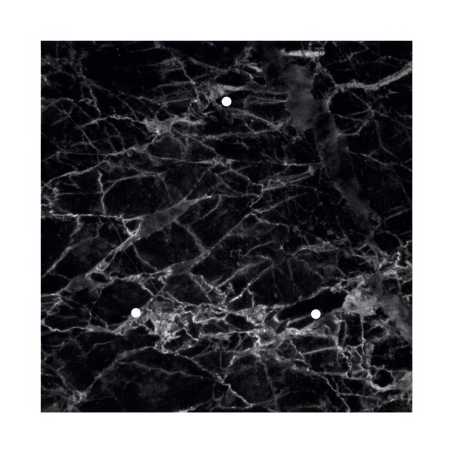 Rosone XXL Rose-One quadrato, 400 mm con 3 fori e 4 fori laterali - Marmo Marquina