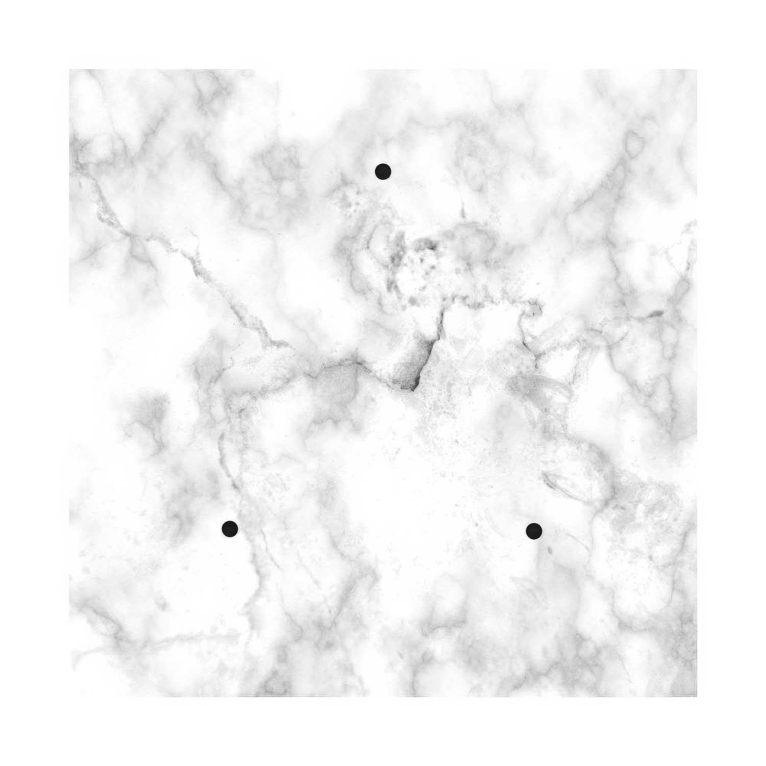 Rosone XXL Rose-One quadrato, 400 mm con 3 fori e 4 fori laterali - Marmo Carrara
