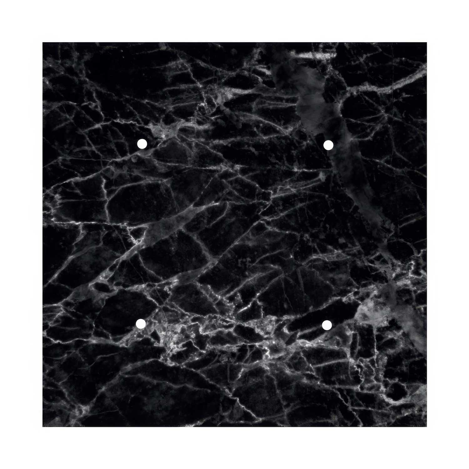 Rosone XXL Rose-One quadrato, 400 mm con 4 fori e 4 fori laterali - Marmo Marquina