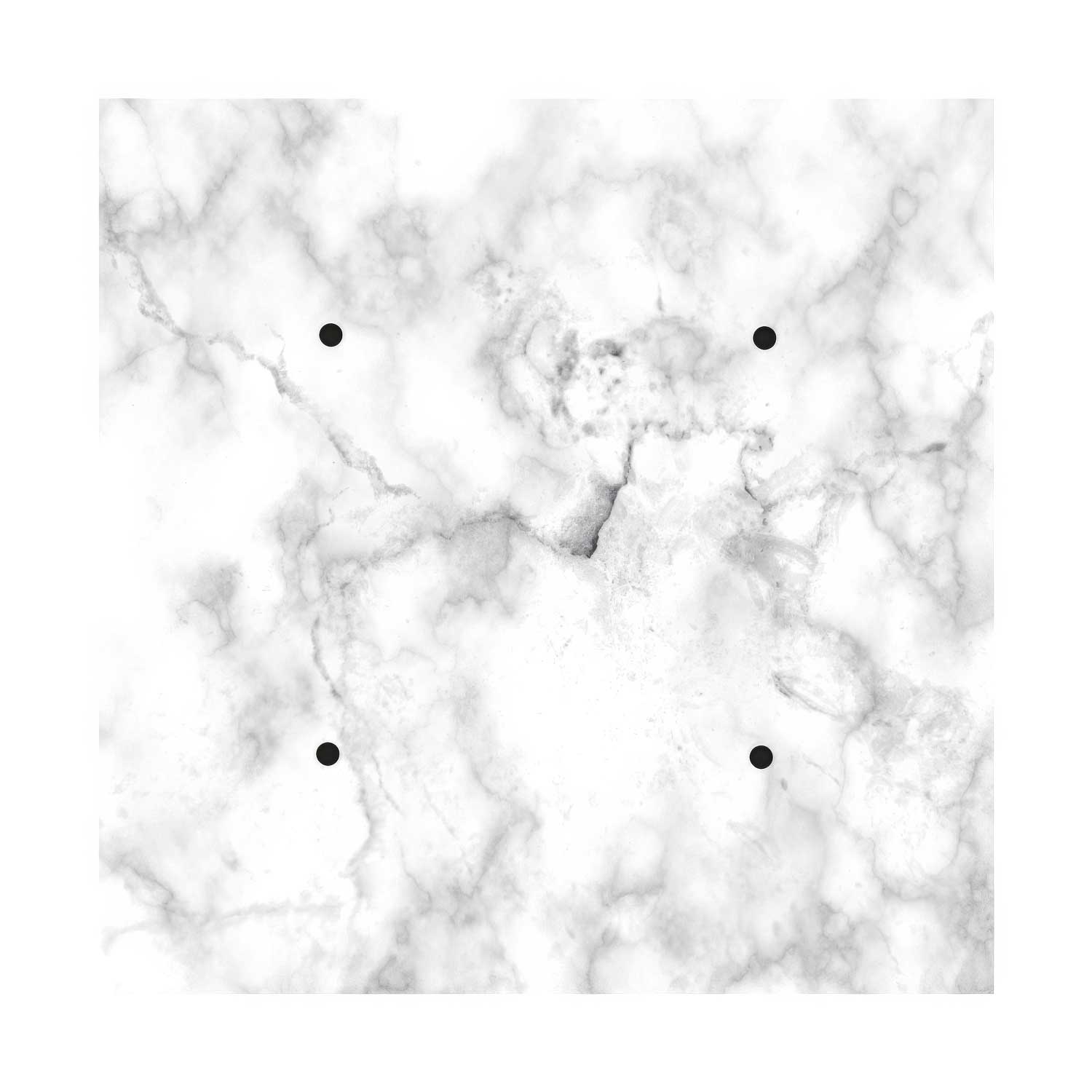 Rosone XXL Rose-One quadrato, 400 mm con 4 fori e 4 fori laterali - Marmo Carrara