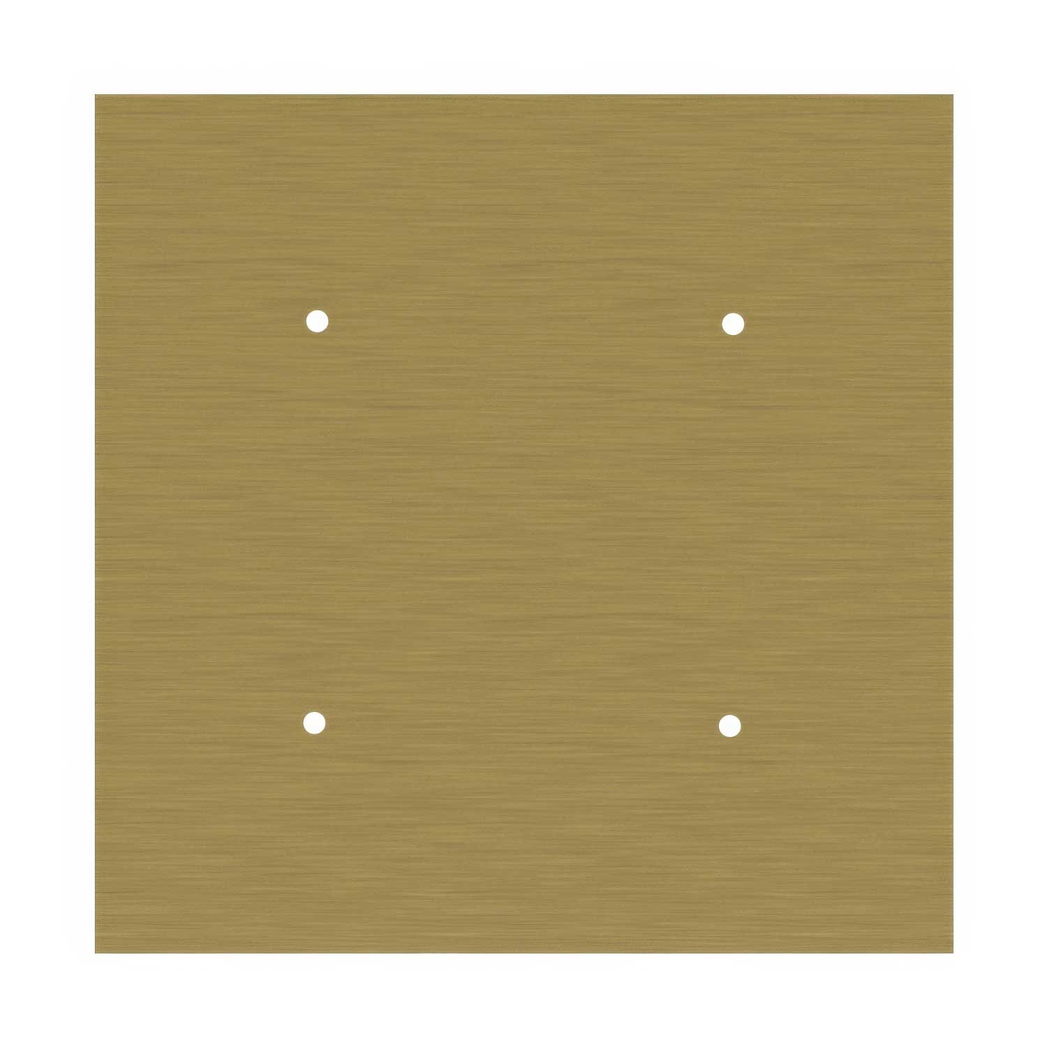 Rosone XXL Rose-One quadrato, 400 mm con 4 fori e 4 fori laterali - Dibond Ottone satinato