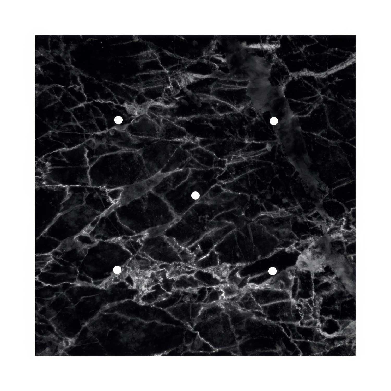 Rosone XXL Rose-One quadrato, 400 mm con 5 fori e 4 fori laterali - Marmo Marquina