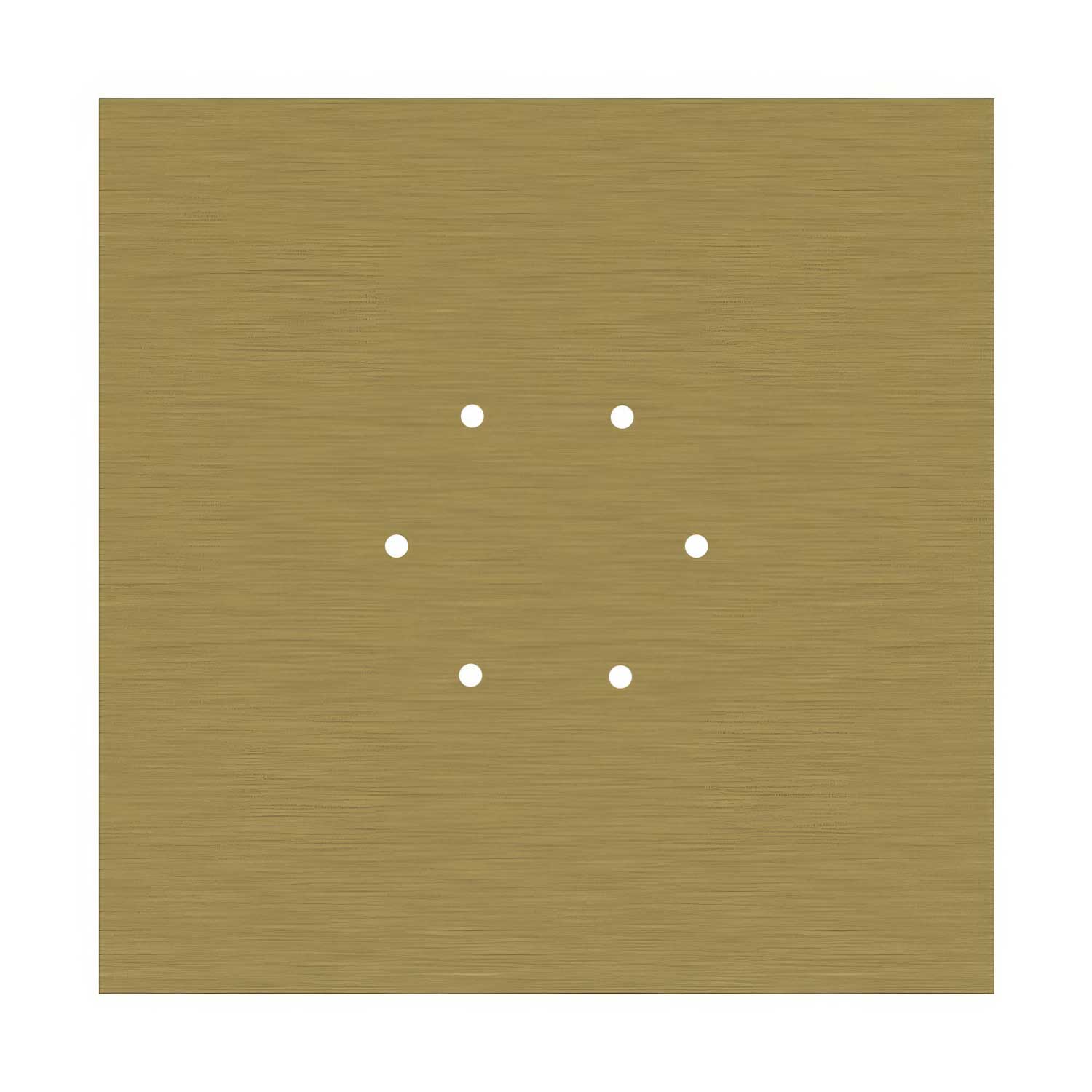 Rosone XXL Rose-One quadrato, 400 mm con 6 fori e 4 fori laterali - Dibond Ottone satinato