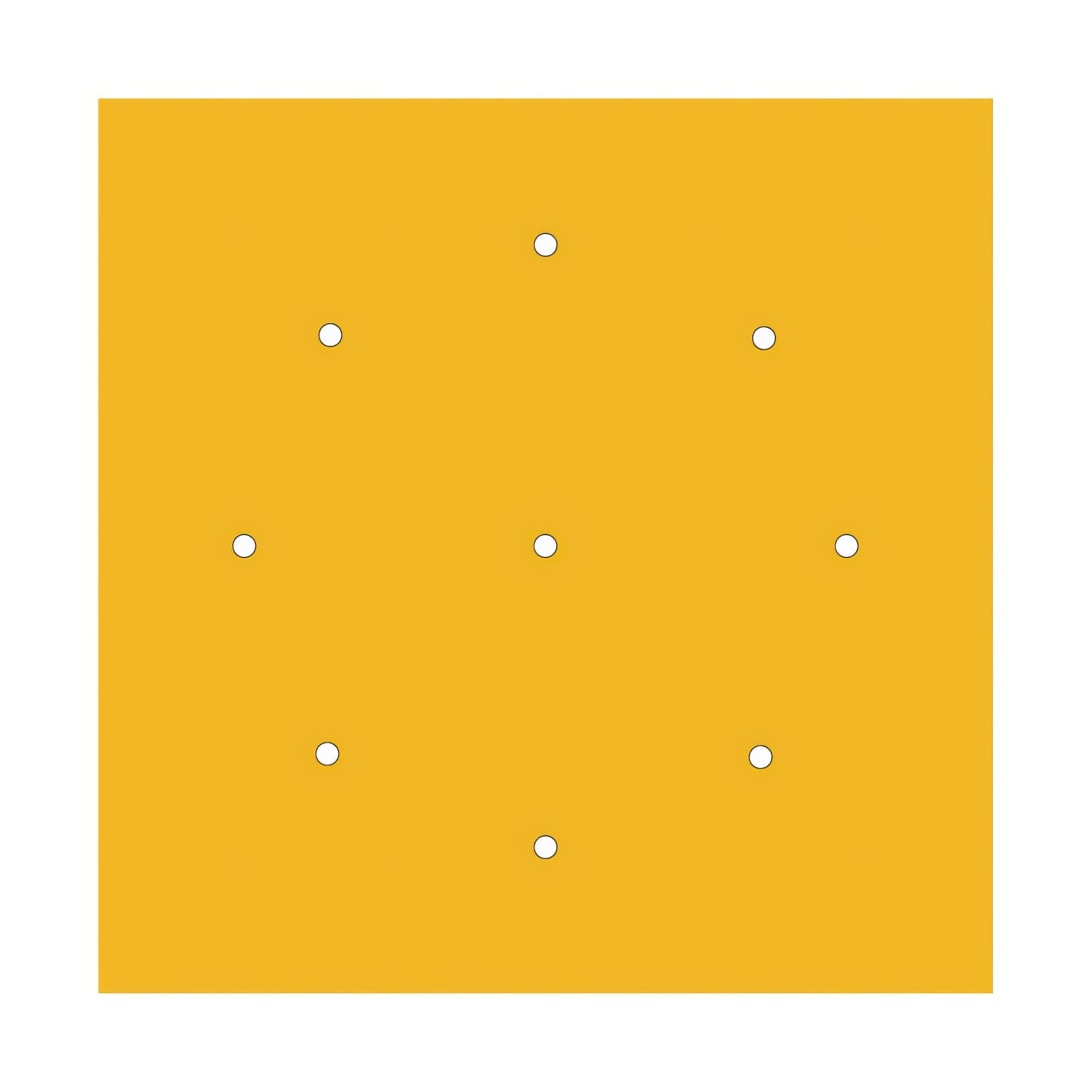 Rosone XXL Rose-One quadrato, 400 mm con 9 fori e 4 fori laterali - Mostarda Bianco