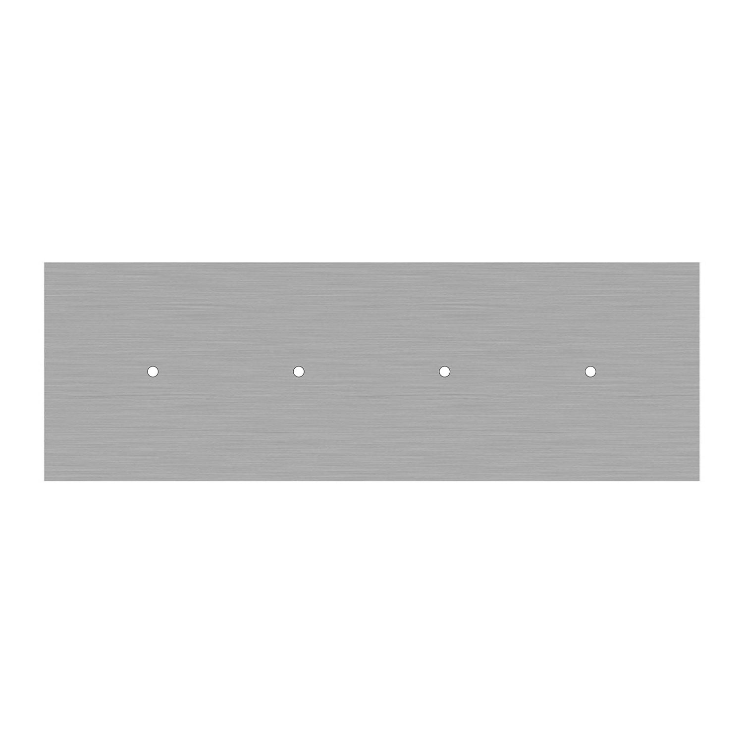 Rosone XXL Rose-One rettangolare a 4 fori in linea e 6 fori laterali, dimensioni 675 x 225 mm  - Dibond Acciaio satinato