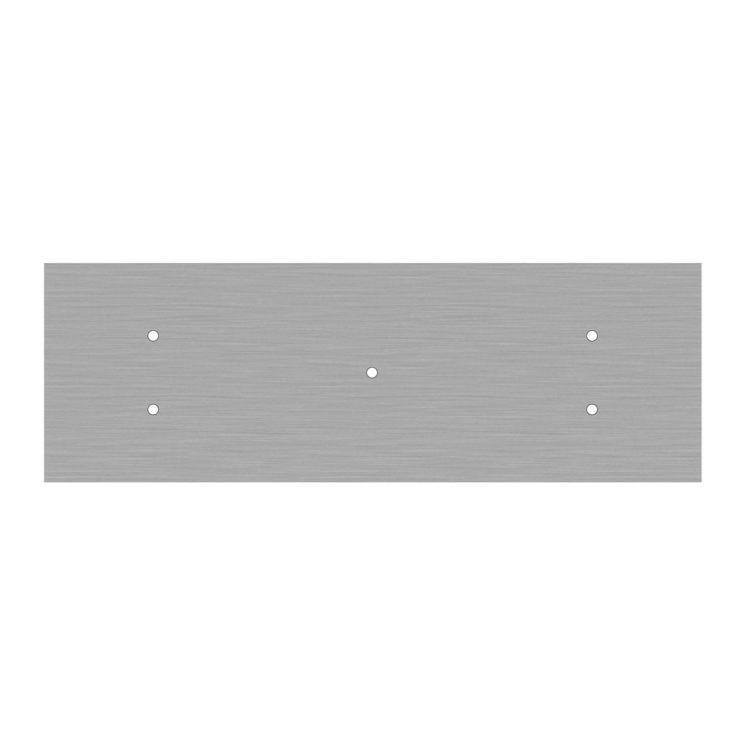 Rosone XXL Rose-One rettangolare a 5 fori e 6 fori laterali, dimensioni 675 x 225 mm  - Dibond Acciaio satinato
