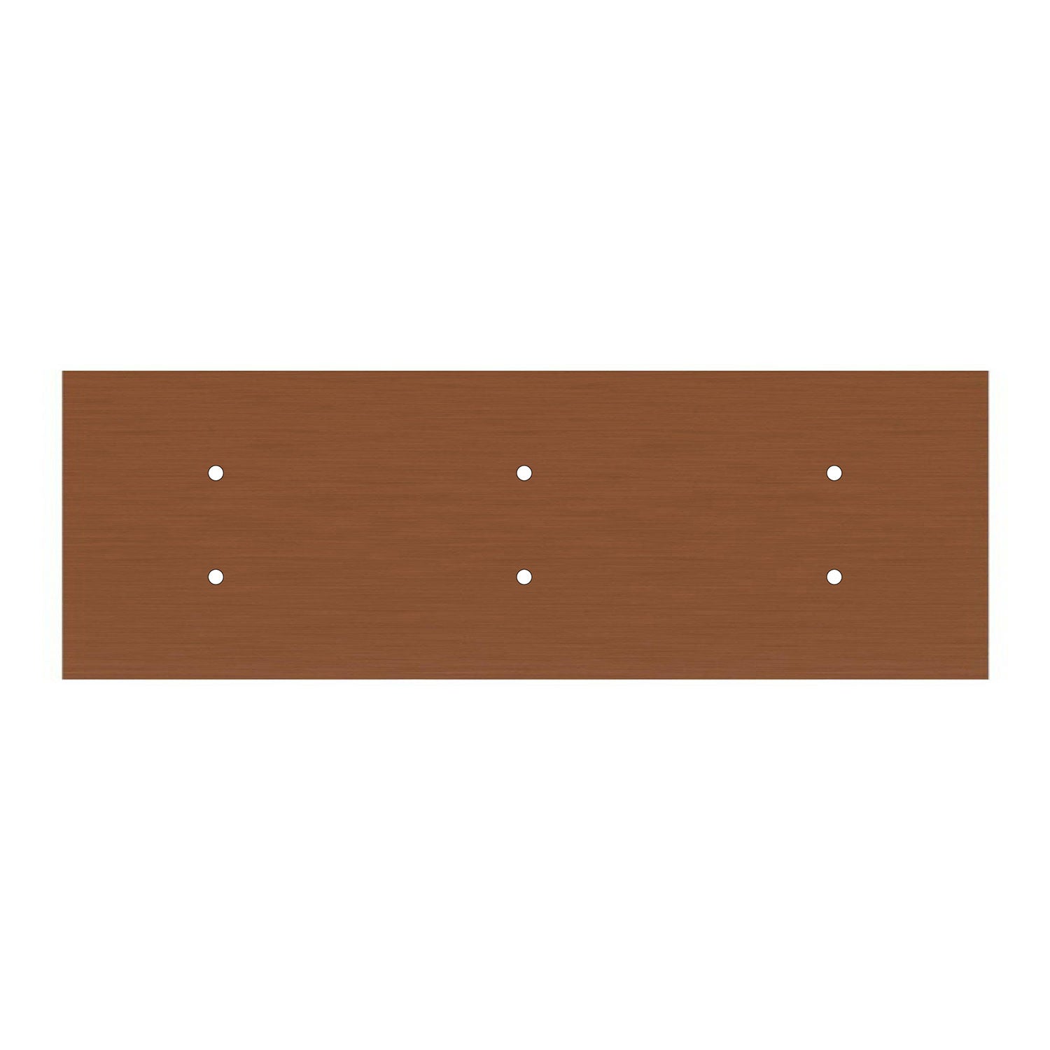 Rosone XXL Rose-One rettangolare a 6 fori e 6 fori laterali, dimensioni 675 x 225 mm  - Dibond Rame satinato