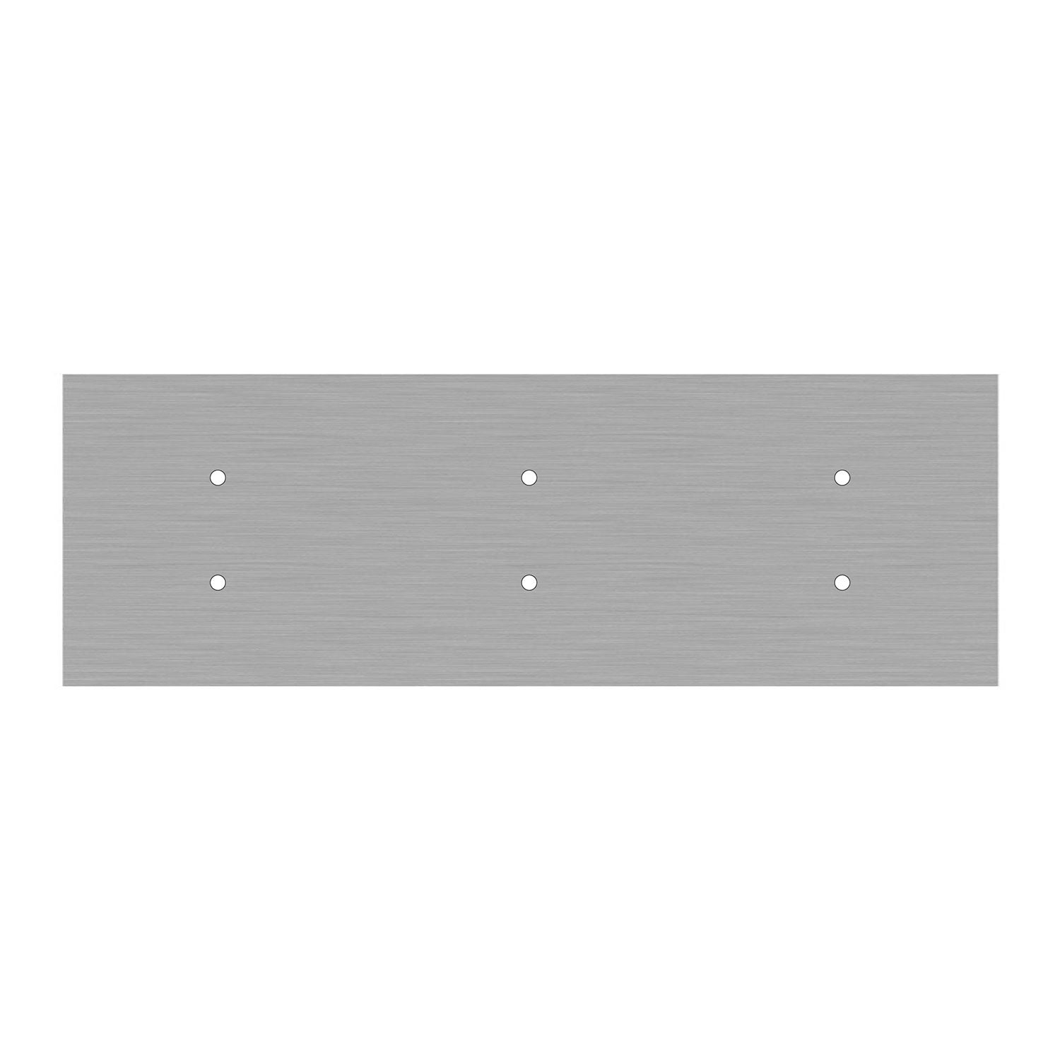 Rosone XXL Rose-One rettangolare a 6 fori e 6 fori laterali, dimensioni 675 x 225 mm  - Dibond Acciaio satinato