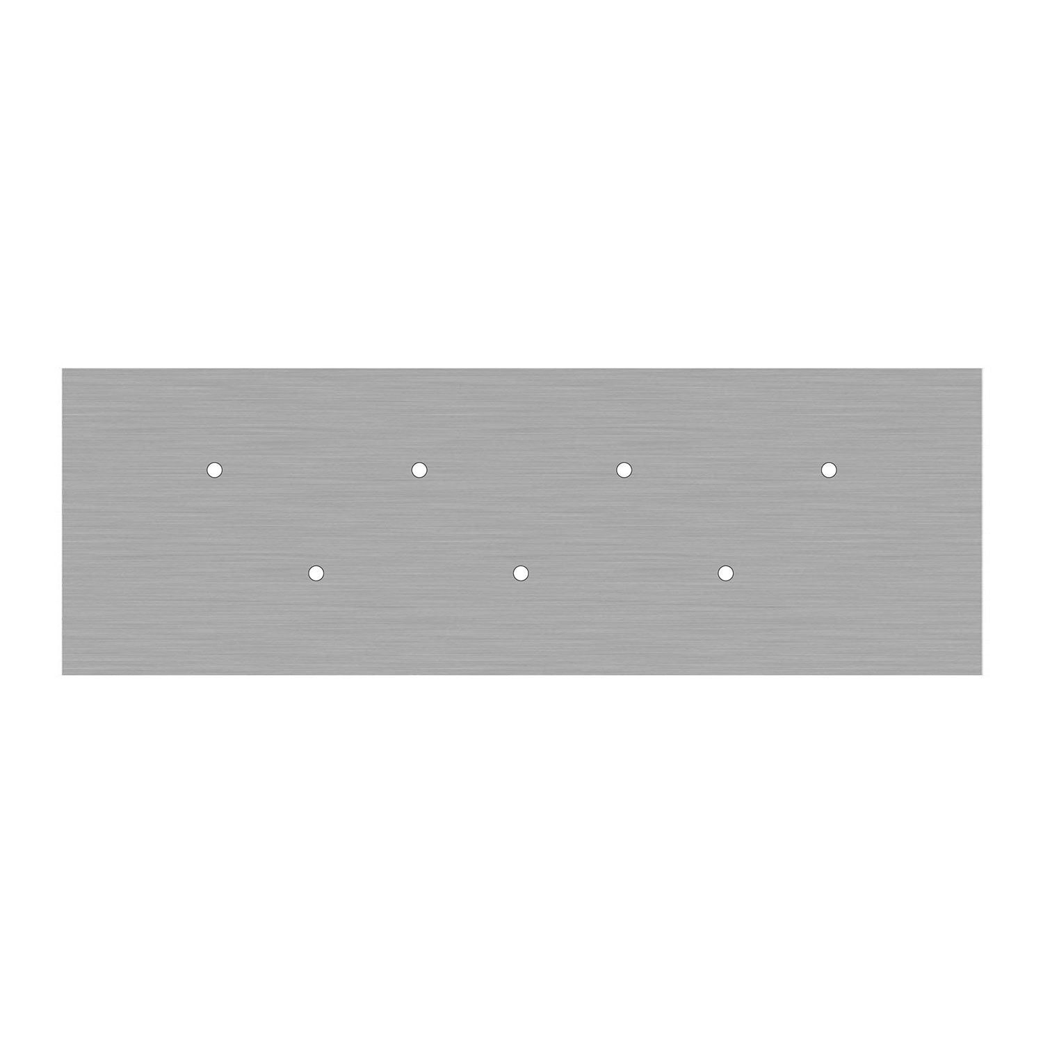Rosone XXL Rose-One rettangolare a 7 fori e 6 fori laterali, dimensioni 675 x 225 mm  - Dibond Acciaio satinato