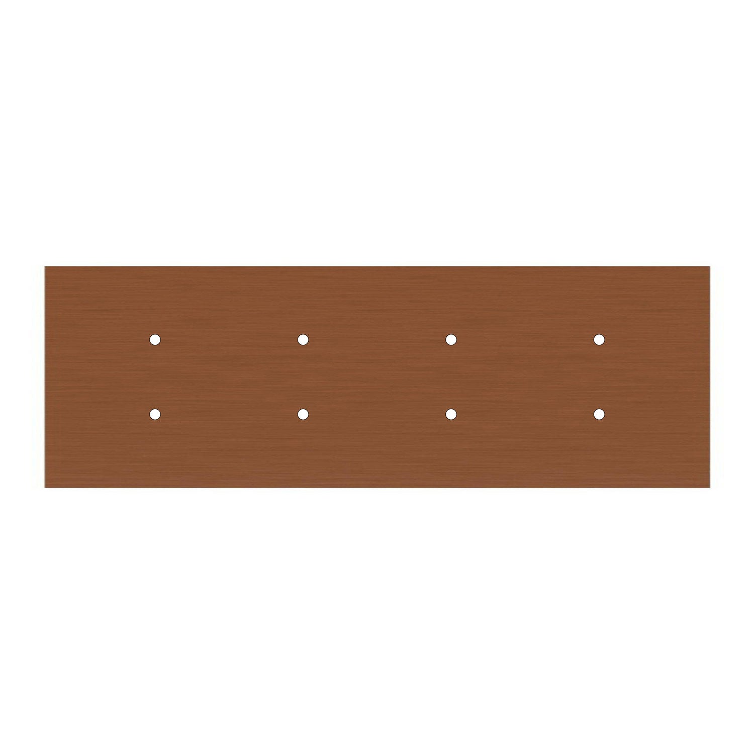 Rosone XXL Rose-One rettangolare a 8 fori e 6 fori laterali, dimensioni 675 x 225 mm  - Dibond Rame satinato