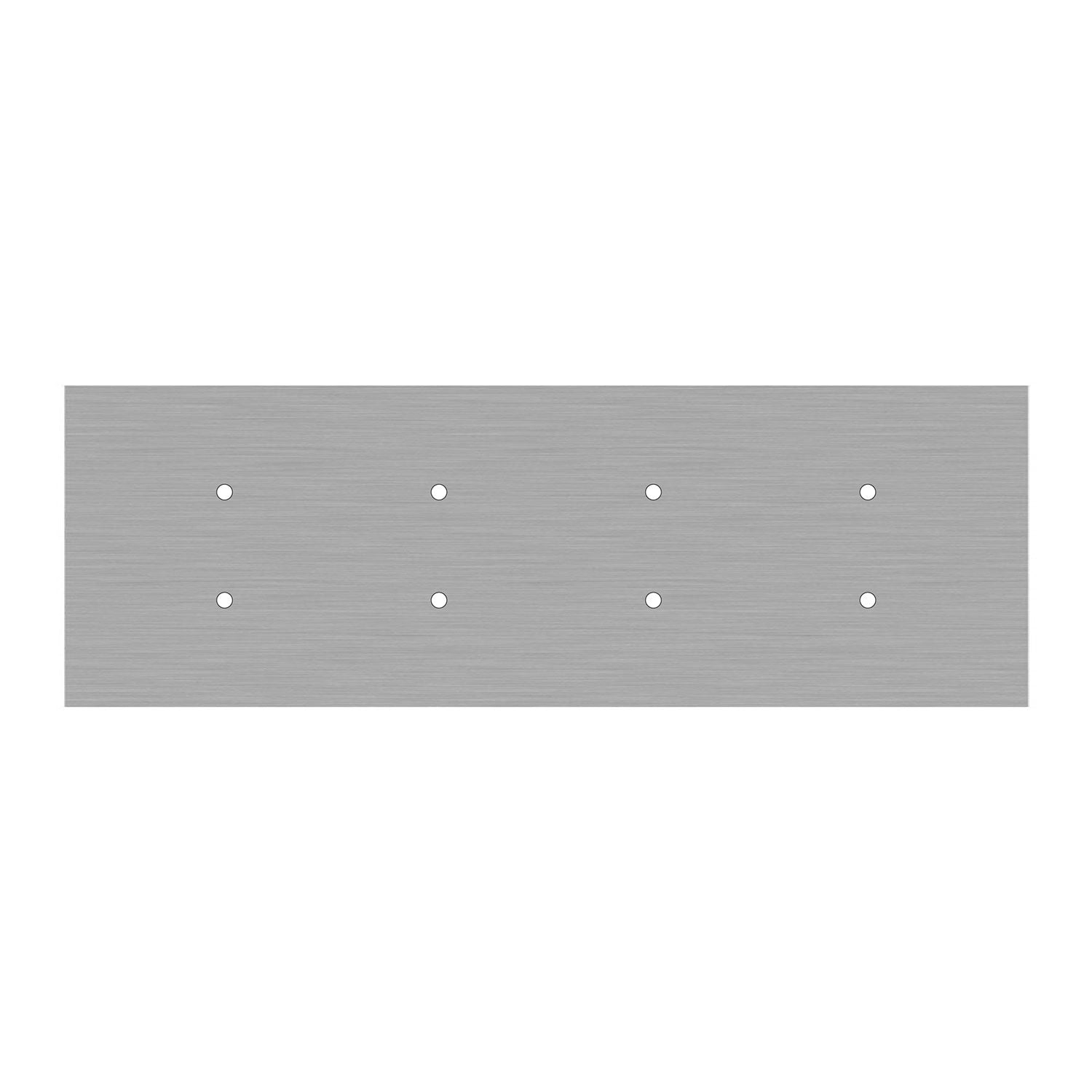 Rosone XXL Rose-One rettangolare a 8 fori e 6 fori laterali, dimensioni 675 x 225 mm  - Dibond Acciaio satinato