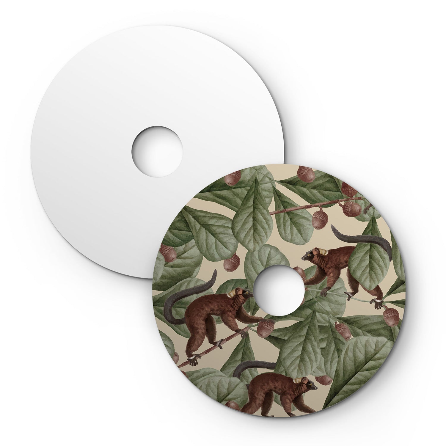 Paralume mini piatto Ellepì con animali della giungla 'Wildlife Whispers' Animali Lemuri, diametro 24 cm - Made in Italy