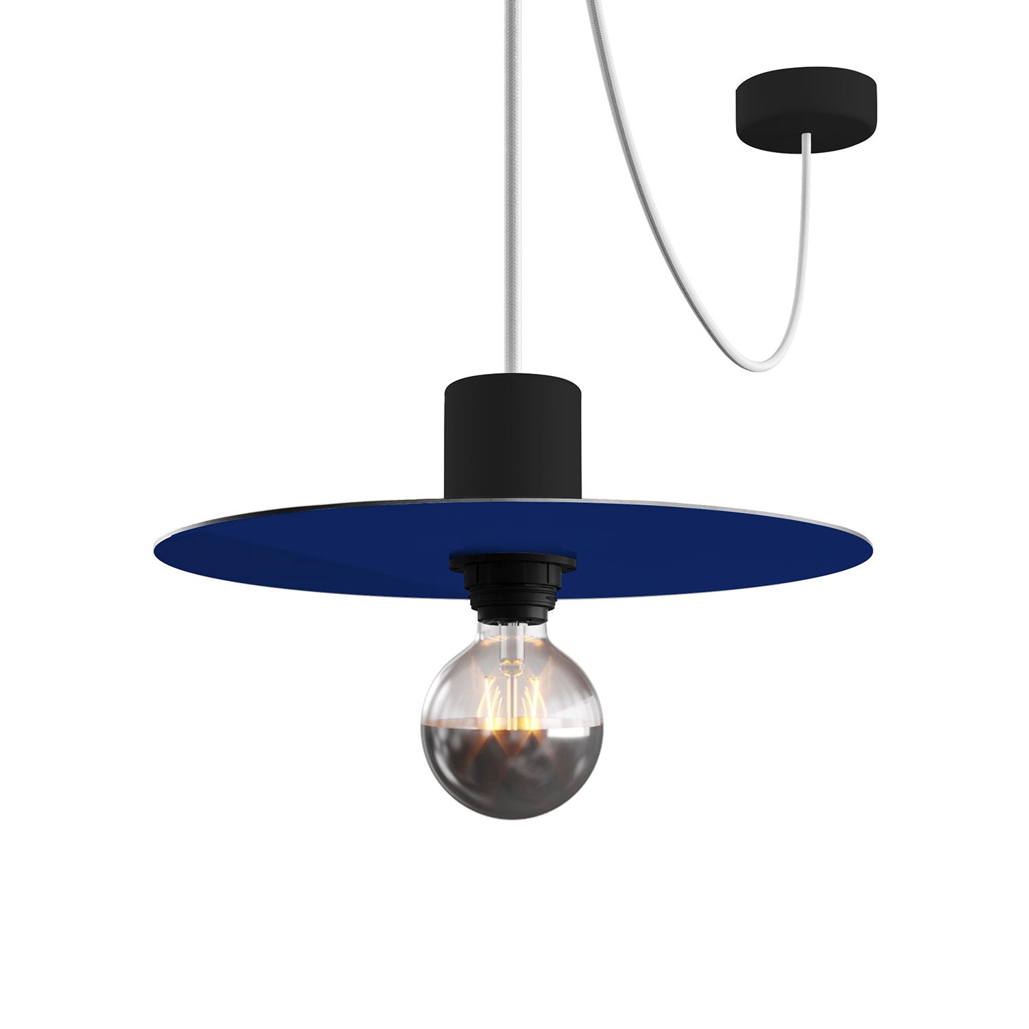 Mini piatto Ellepì 'Solid Color' Blu per lampade, diametro 24 cm - Made in Italy