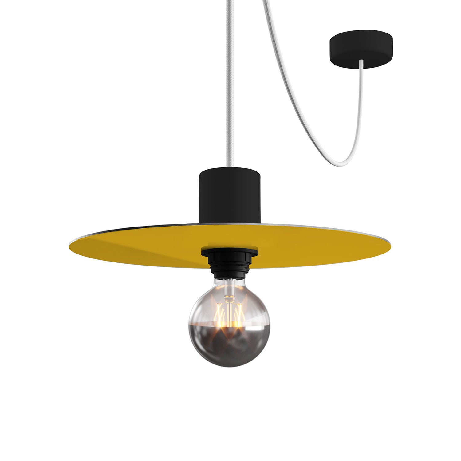 Mini piatto Ellepì 'Solid Color' Verde chiaro e Giallo Limone per lampade, diametro 24 cm - Made in Italy