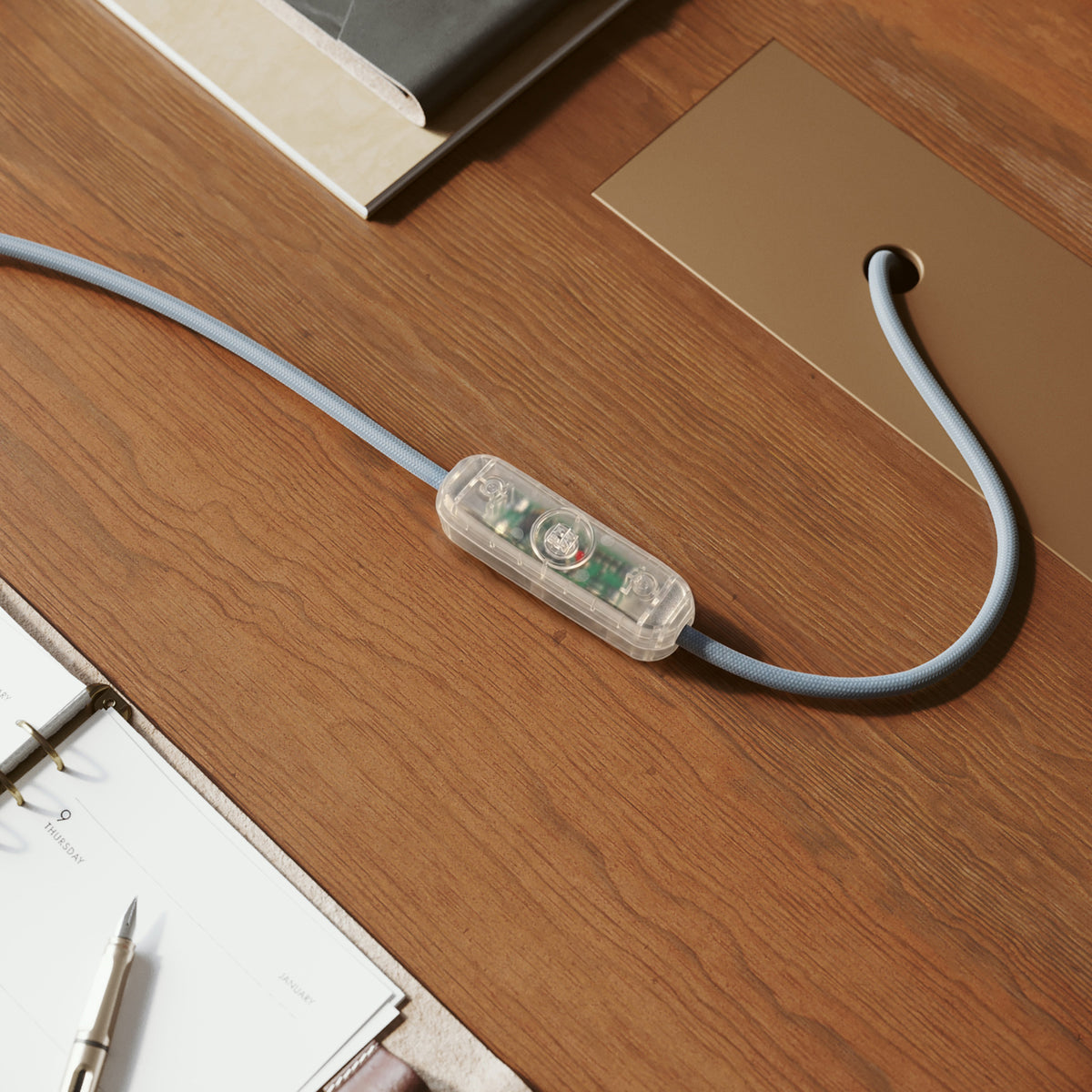 Dimmer universale per lampade da tavolo con pulsante a pressione per lampadine LED e incandescenza - Design by Achille Castiglioni - Trasparente