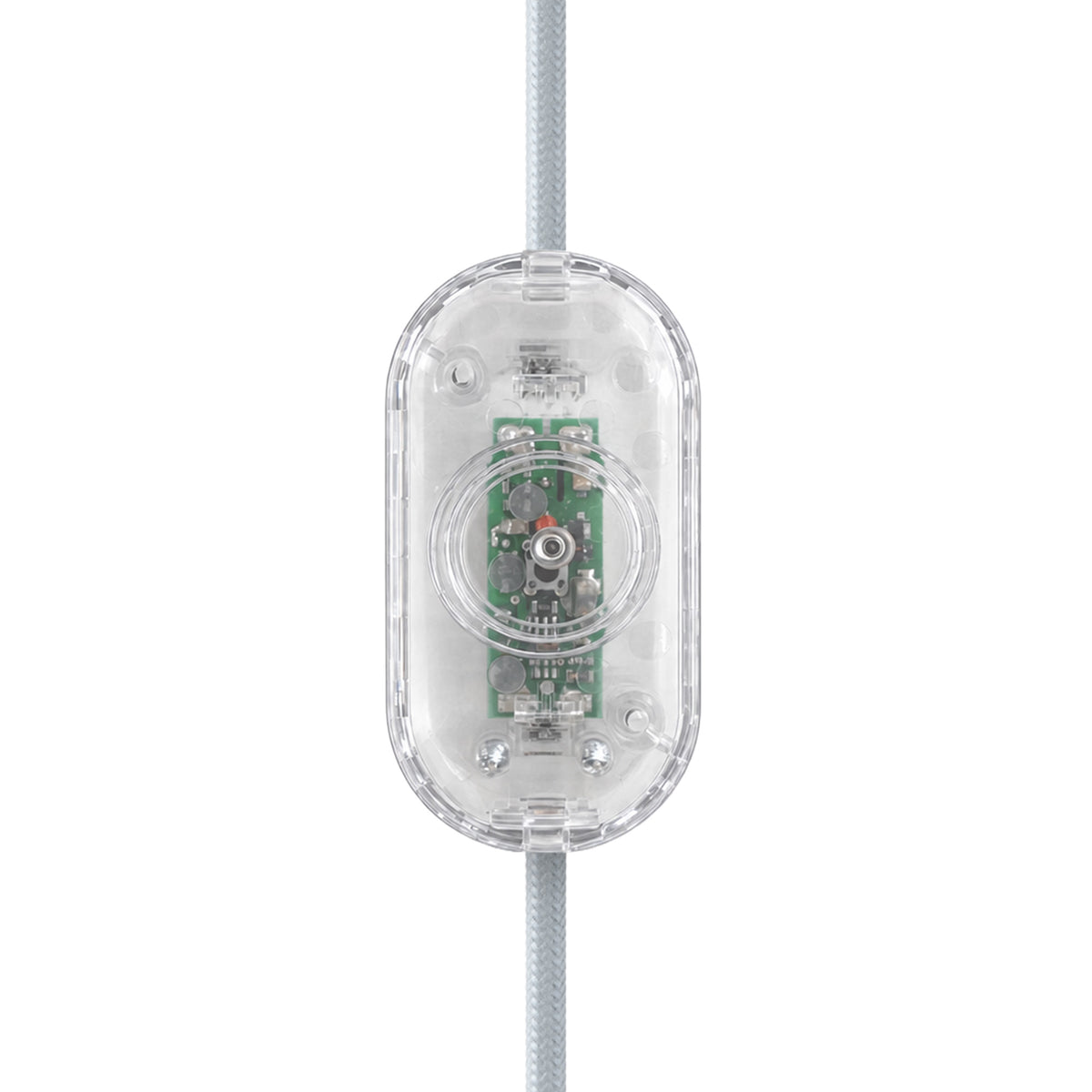 Dimmer universale per lampade da tavolo/terra con pulsante a pressione per lampadine LED e incandescenza - Design by Achille Castiglioni - Trasparente
