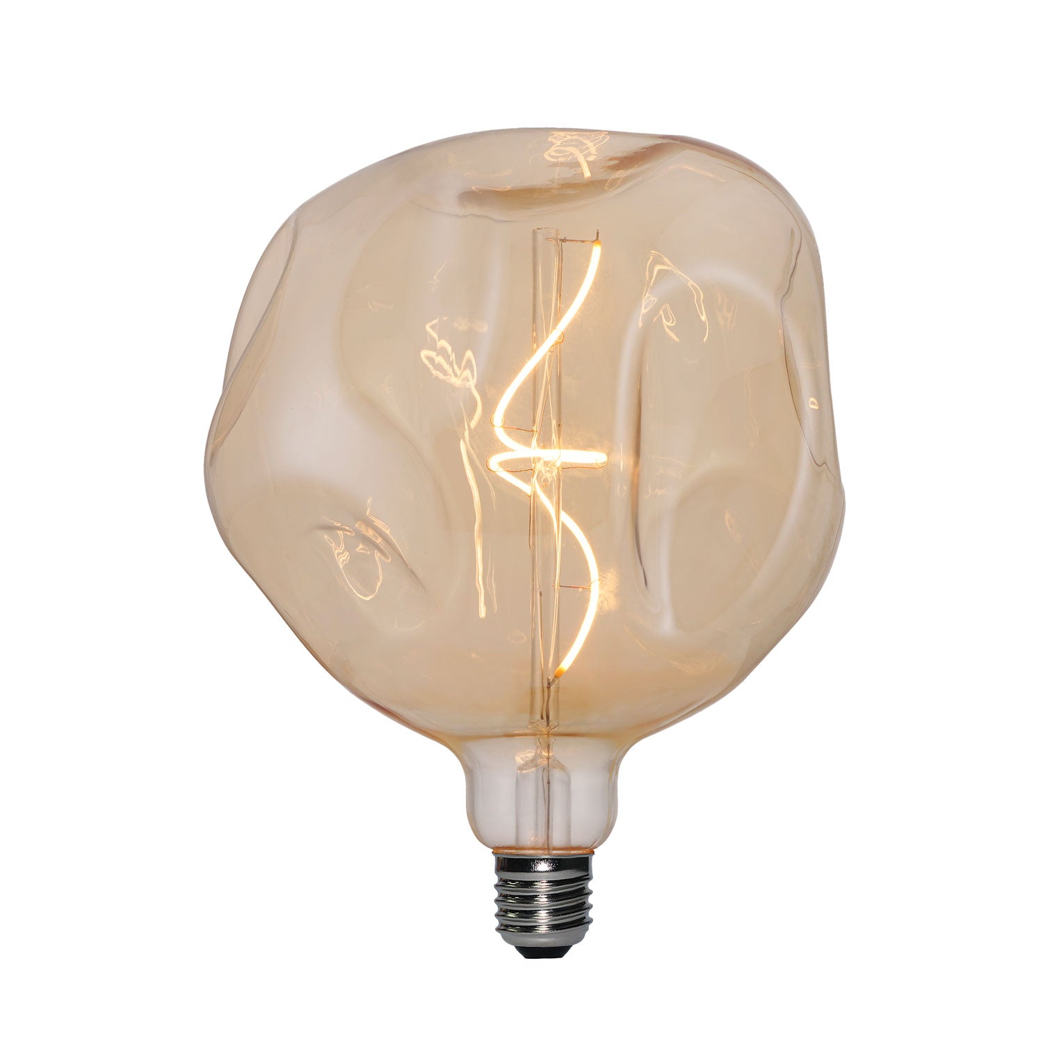 Lampadina LED Dorata Bumped Globo G180 filamento a Spirale 5W 250Lm E27 1800K Dimmerabile
