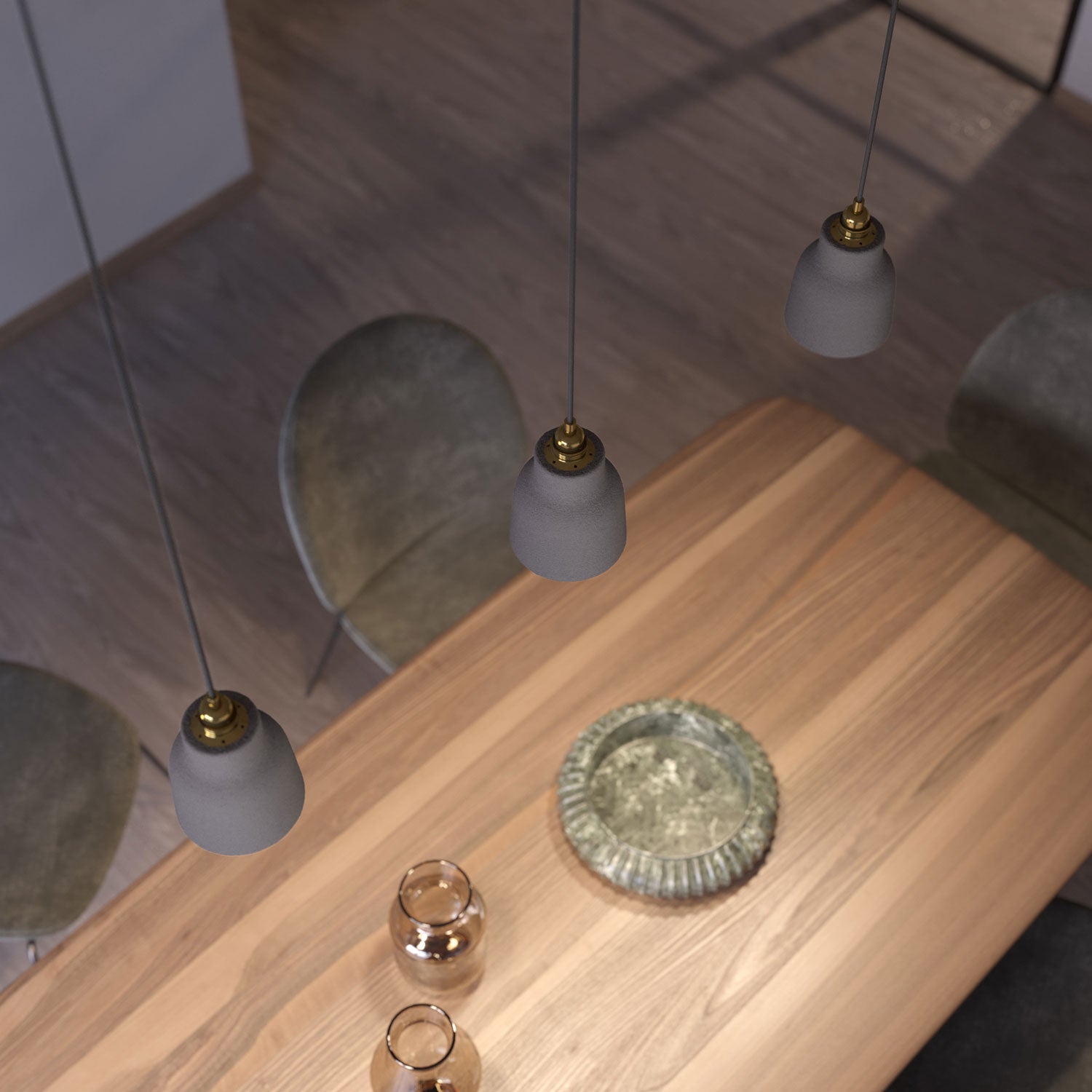 Paralume Vaso in ceramica, collezione Materia - Made in Italy - Effetto cemento