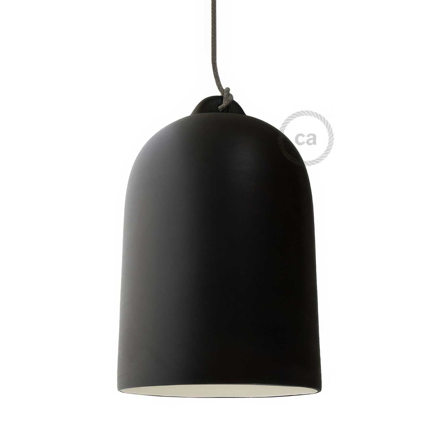 Campana, paralume XL in ceramica per sospensione - Made in Italy - Lavagna