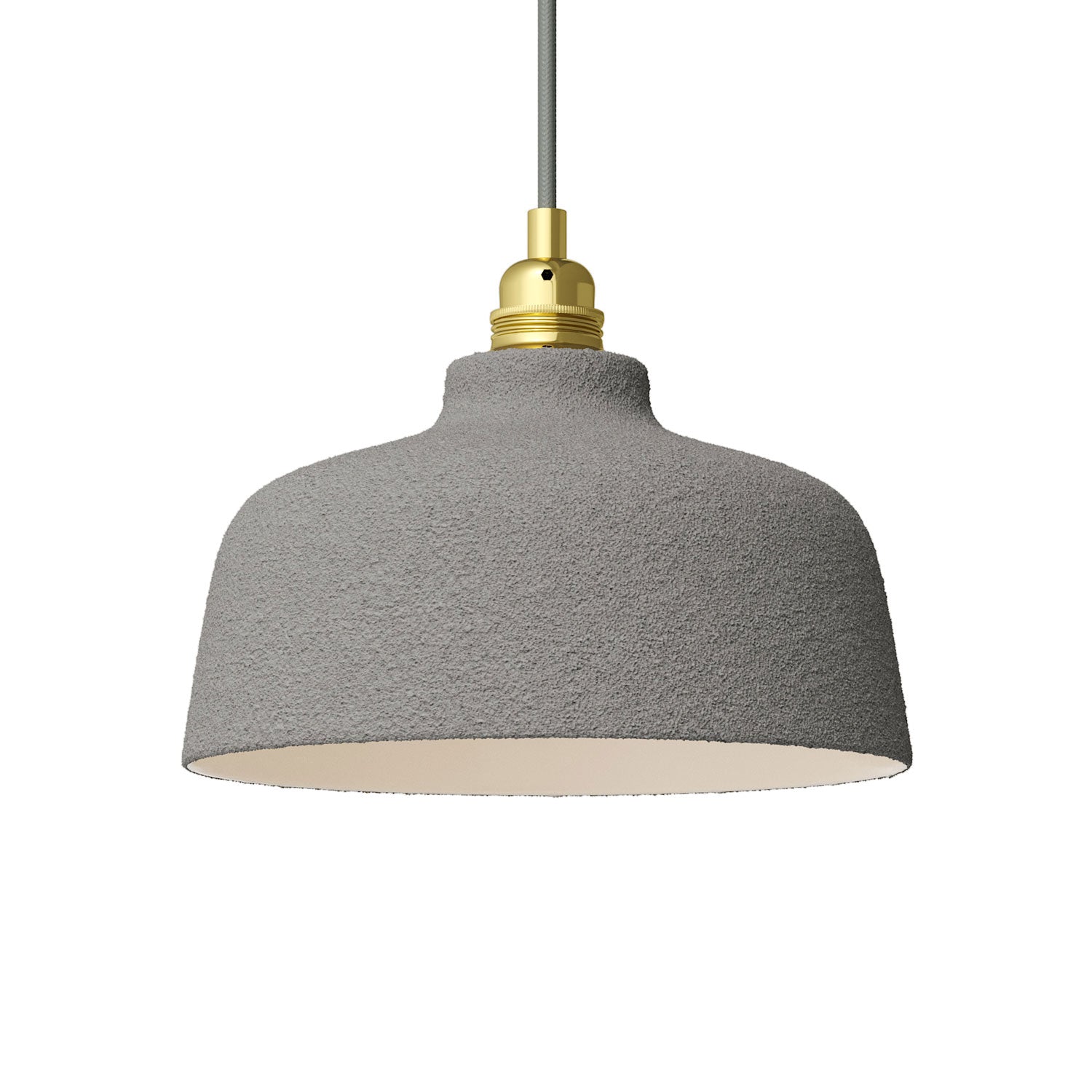 Paralume Coppa in ceramica, collezione Materia - Made in Italy - Effetto cemento
