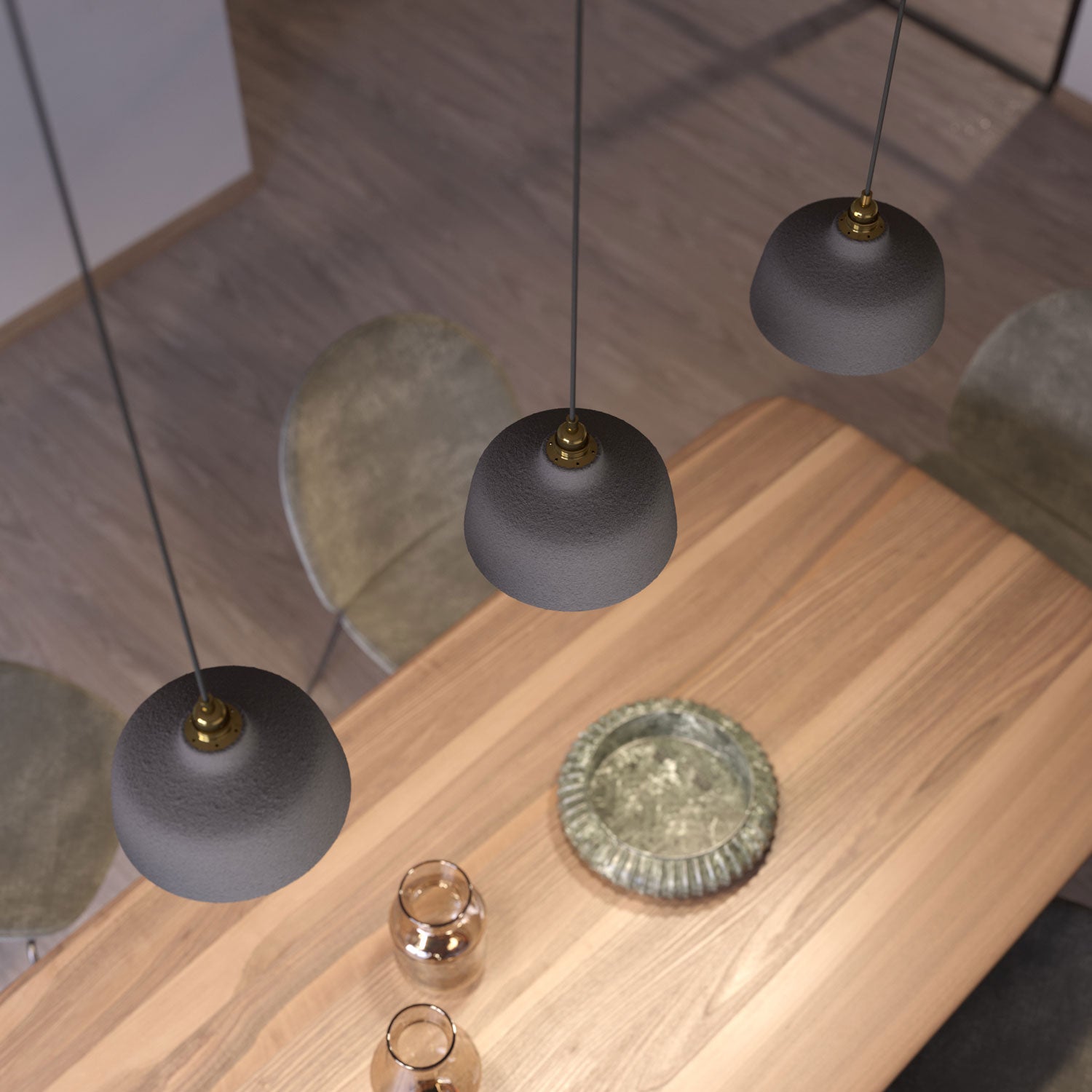 Paralume Coppa in ceramica, collezione Materia - Made in Italy - Effetto cemento