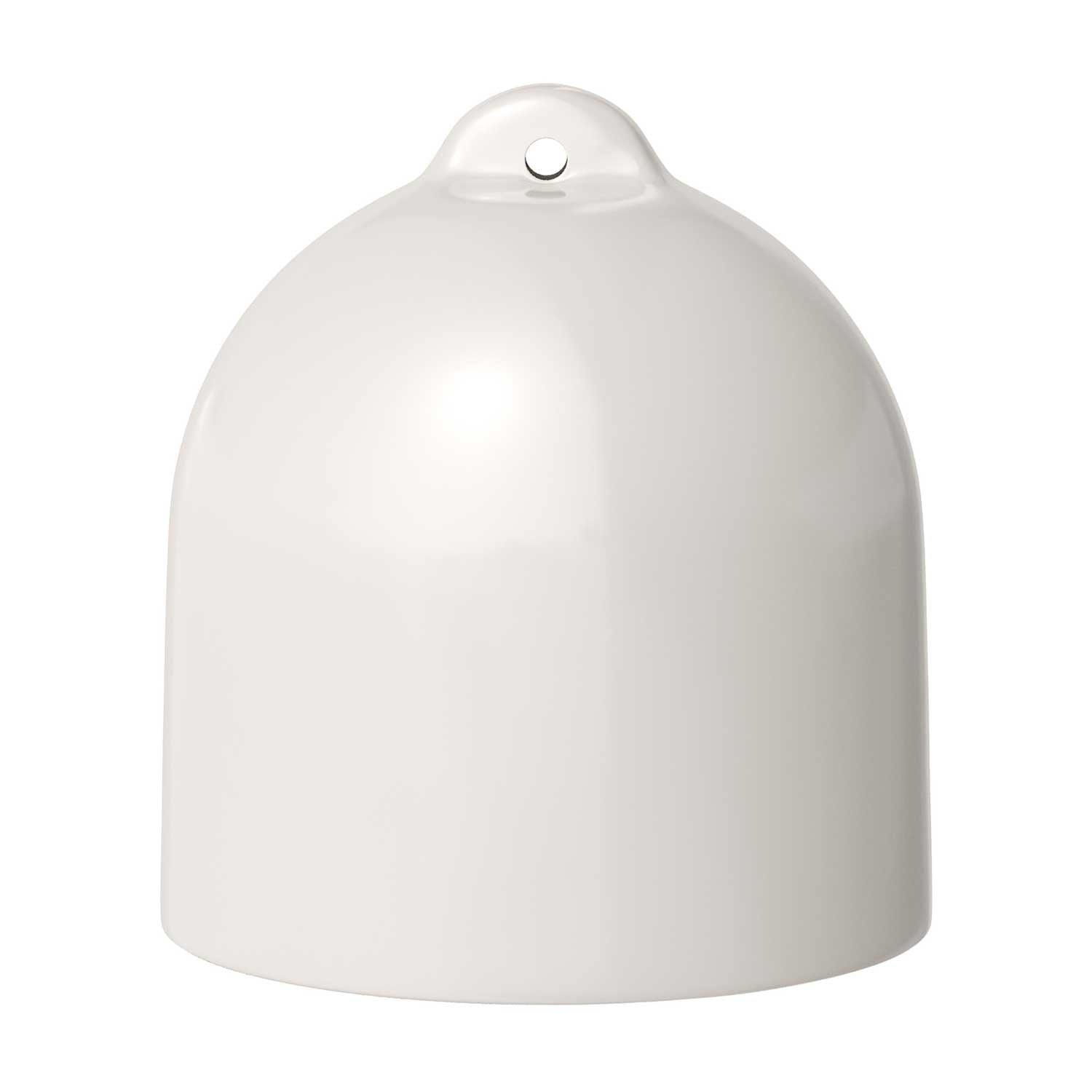 Campana, paralume M in ceramica per sospensione - Made in Italy - Bianco lucido