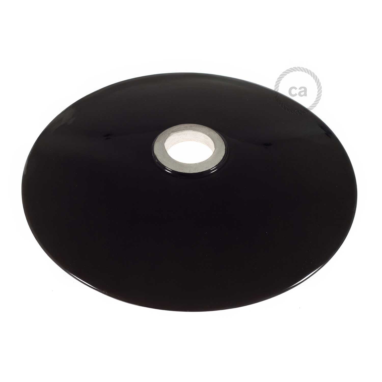 Paralume Piatto in ceramica per sospensione - Made in Italy - Nero - Rame