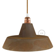 Paralume Industriale in ceramica per sospensione - Made in Italy - Effetto corten
