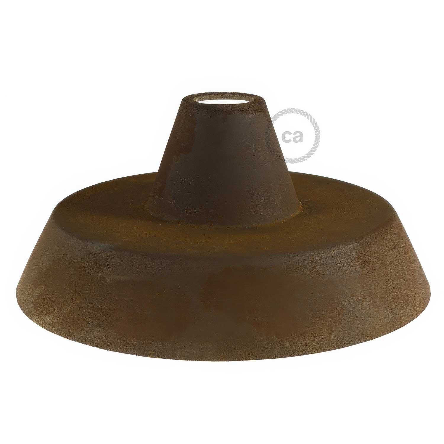 Paralume Industriale in ceramica per sospensione - Made in Italy - Effetto corten