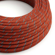 Filo elettrico ricoperto in cotone Mattone e Azzurro Vertigo - L'Originale Creative Cables, per lampadari e lampade - ERC36