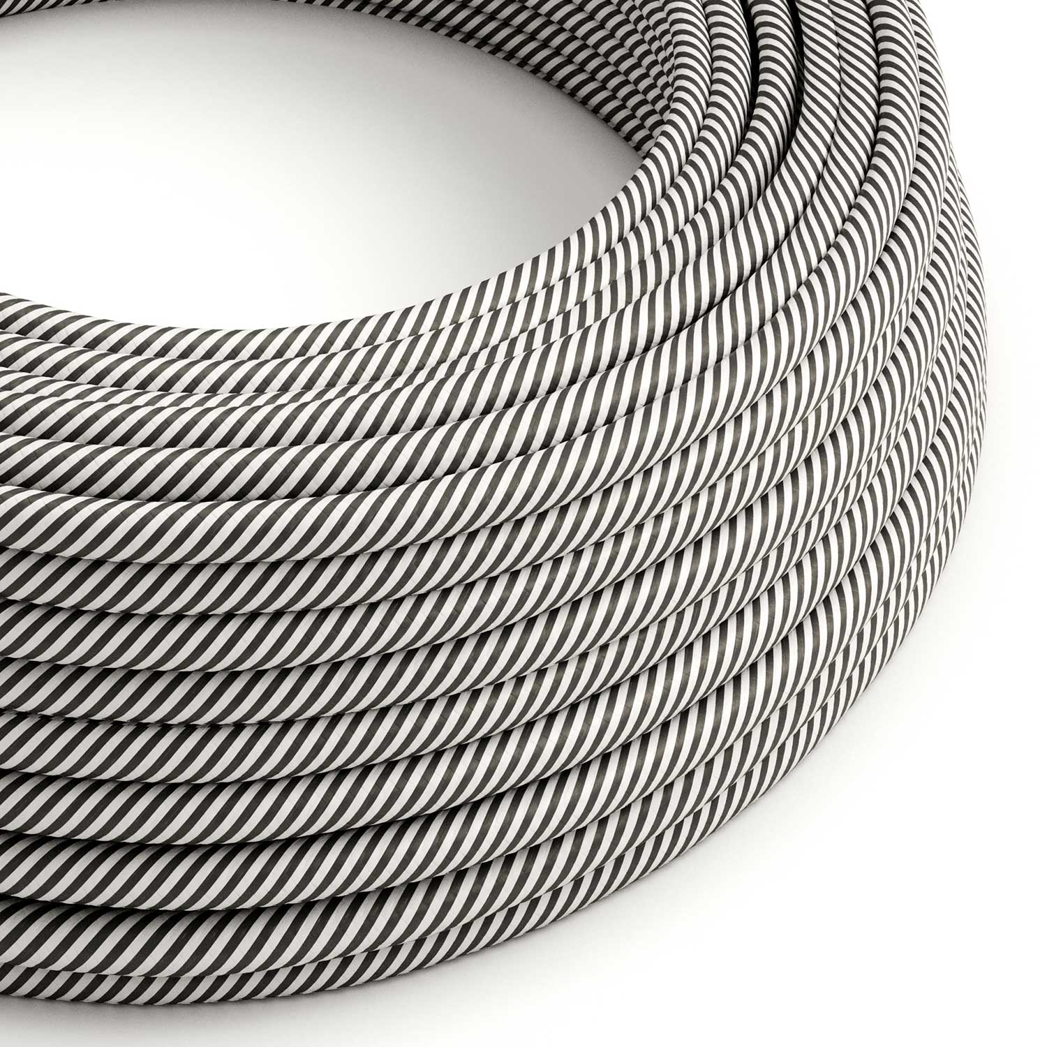 Cavo tessile per illuminazione Bianco e Ardesia Vertigo - L'Originale Creative Cables, per decorazioni luminose uniche - ERM37