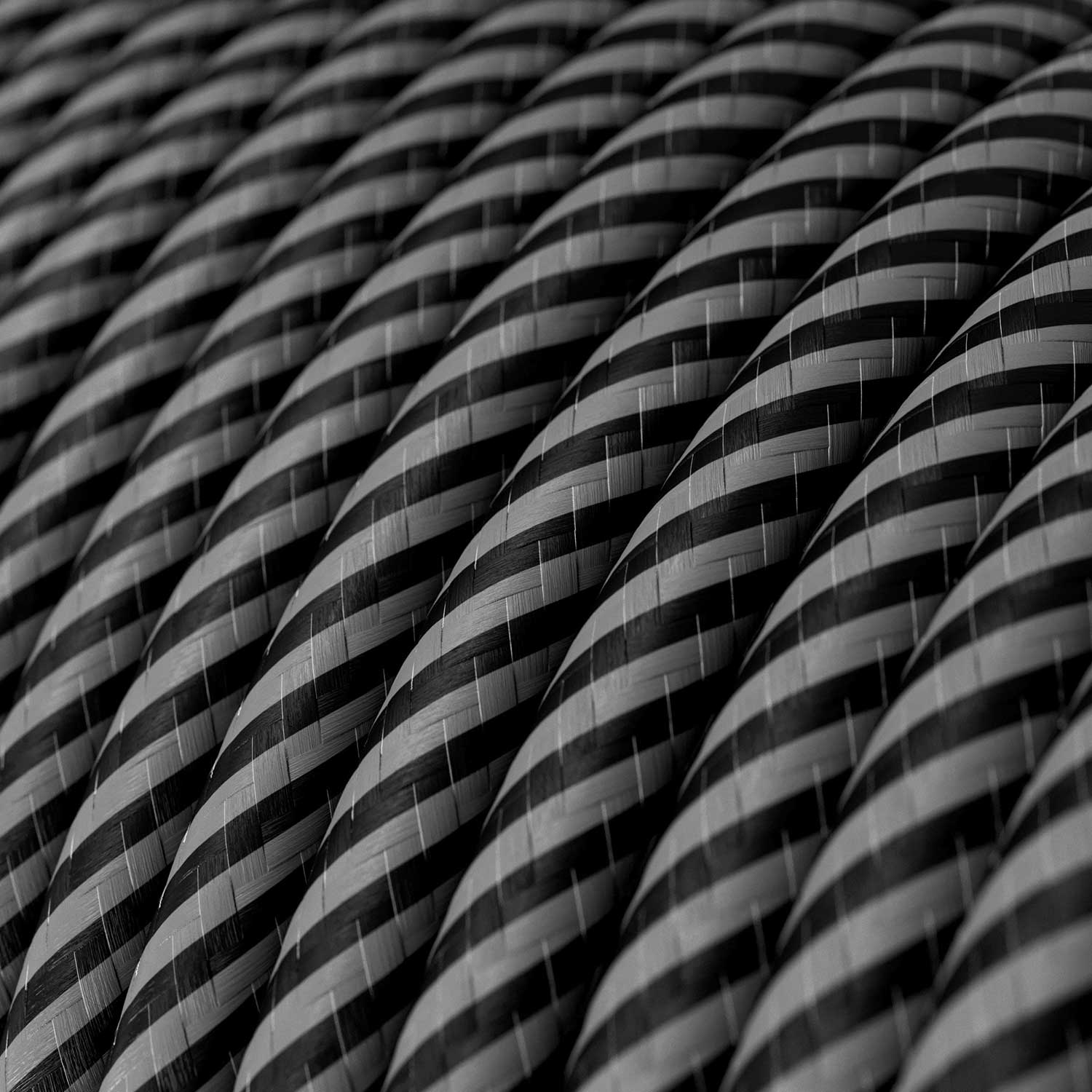 Filo elettrico in tessuto Grafite e Nero Carbone Vertigo - L'Originale Creative Cables, per impianti a vista di design - ERM38