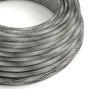 Corda elettrica per illuminazione Optical Nero e Argento Vertigo - L'Originale Creative Cables, per lampade DIY - ERM64