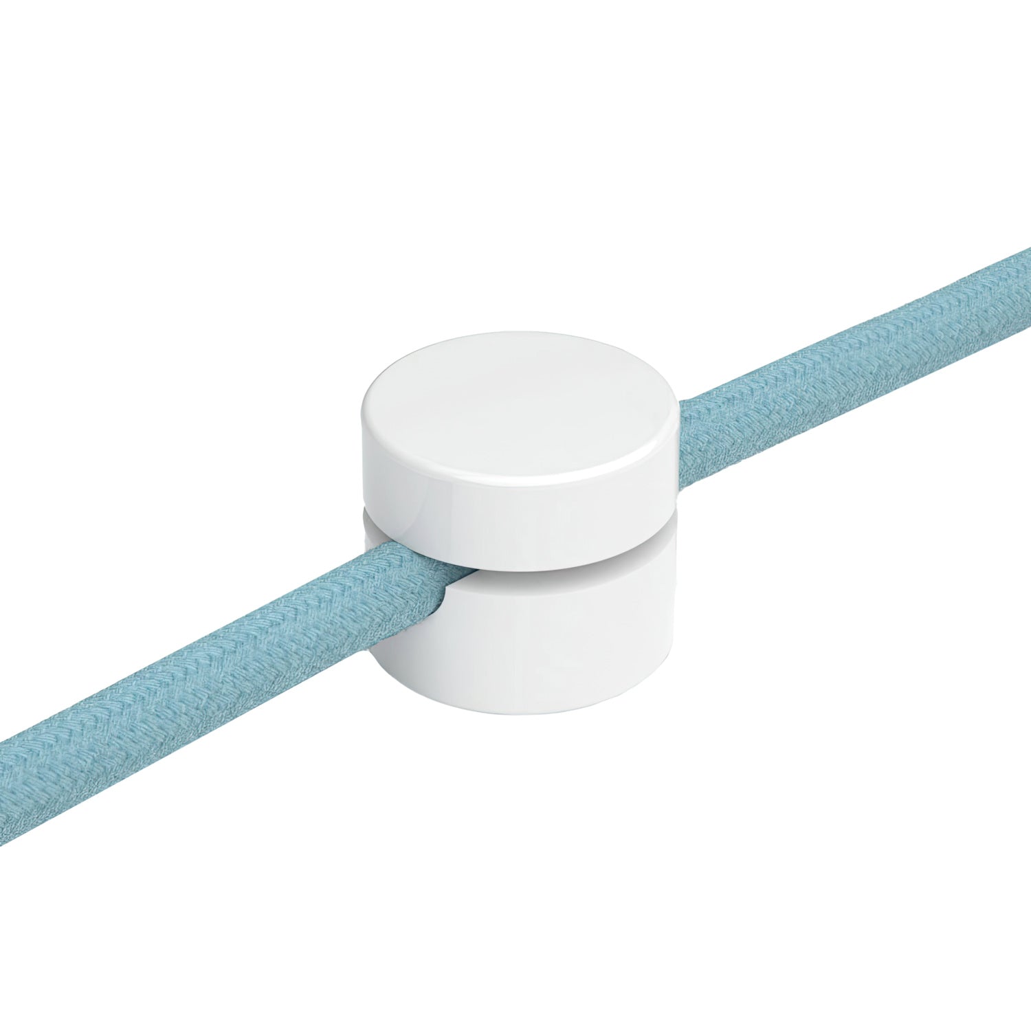 Fissaggio a parete passacavo universale per cavo tessile per illuminazione 2x0,75 e 3x0,75 - Bianco
