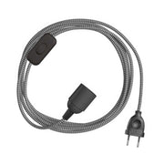 SnakeBis Zig-Zag - Cablaggio con portalampada e cavo in tessuto effetto Zig-Zag RZ04