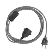 SnakeBis Zig-Zag per paralume - Cablaggio con portalampada e cavo in tessuto effetto Zig-Zag RZ04