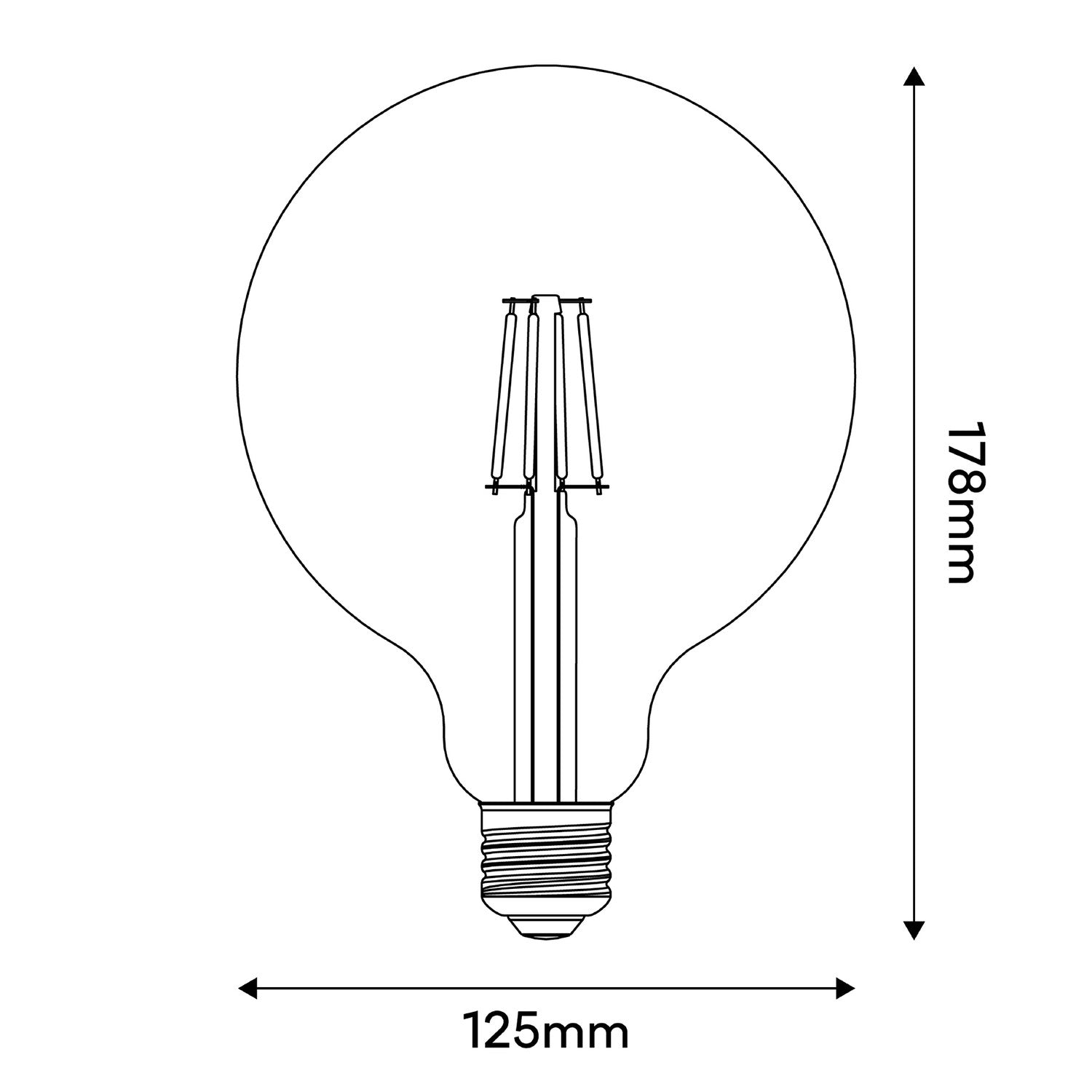 Lampadina LED Tattoo Grattacielo G125 4,5W 470Lm E27 2700K Dimmerabile